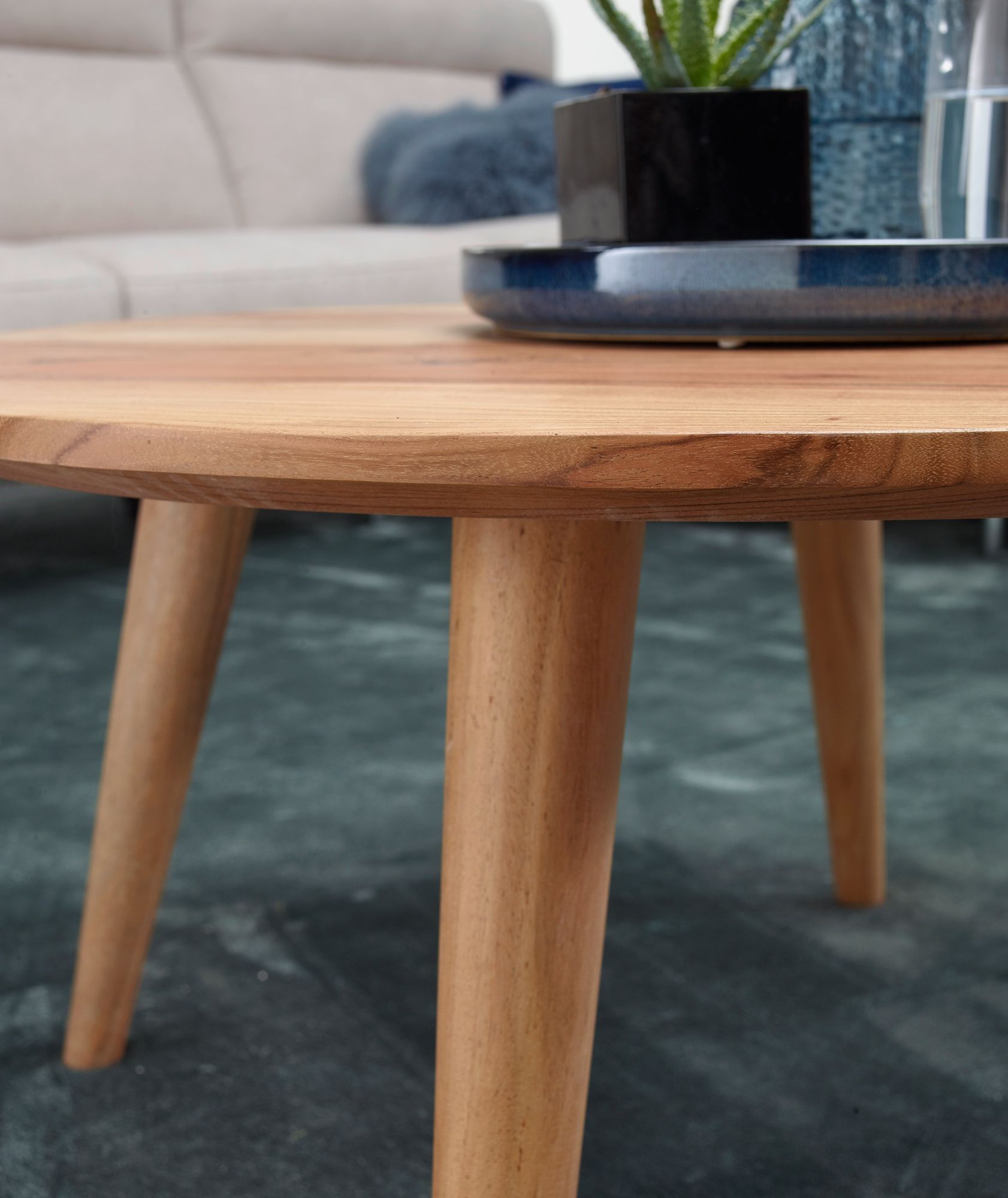 Couchtisch Andenes Akazie Massivholz Ø 75 cm