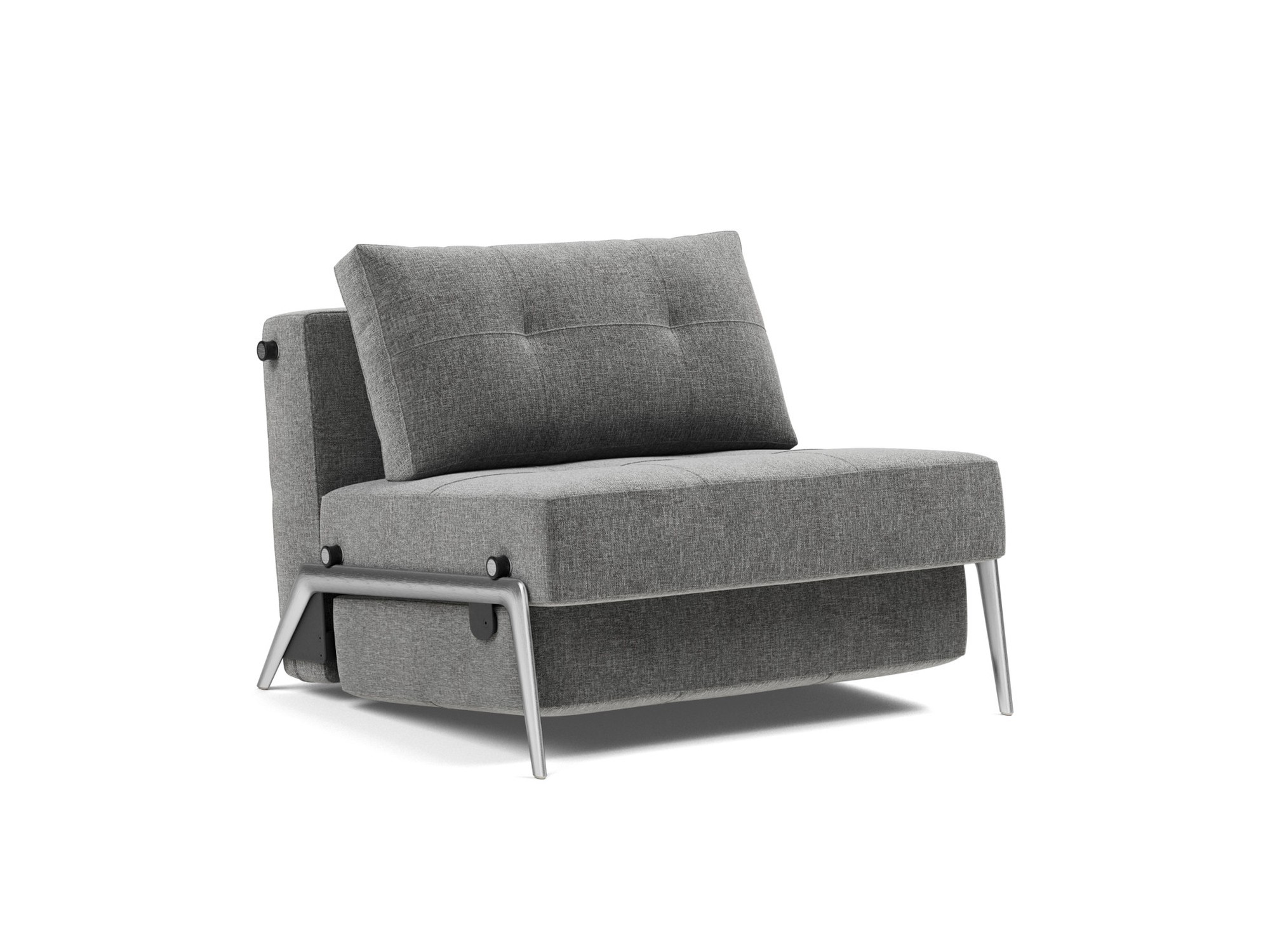Schlafsessel Cubed 90 Strukturierter Stoff Twist 563-Charcoal Beine Aluminium