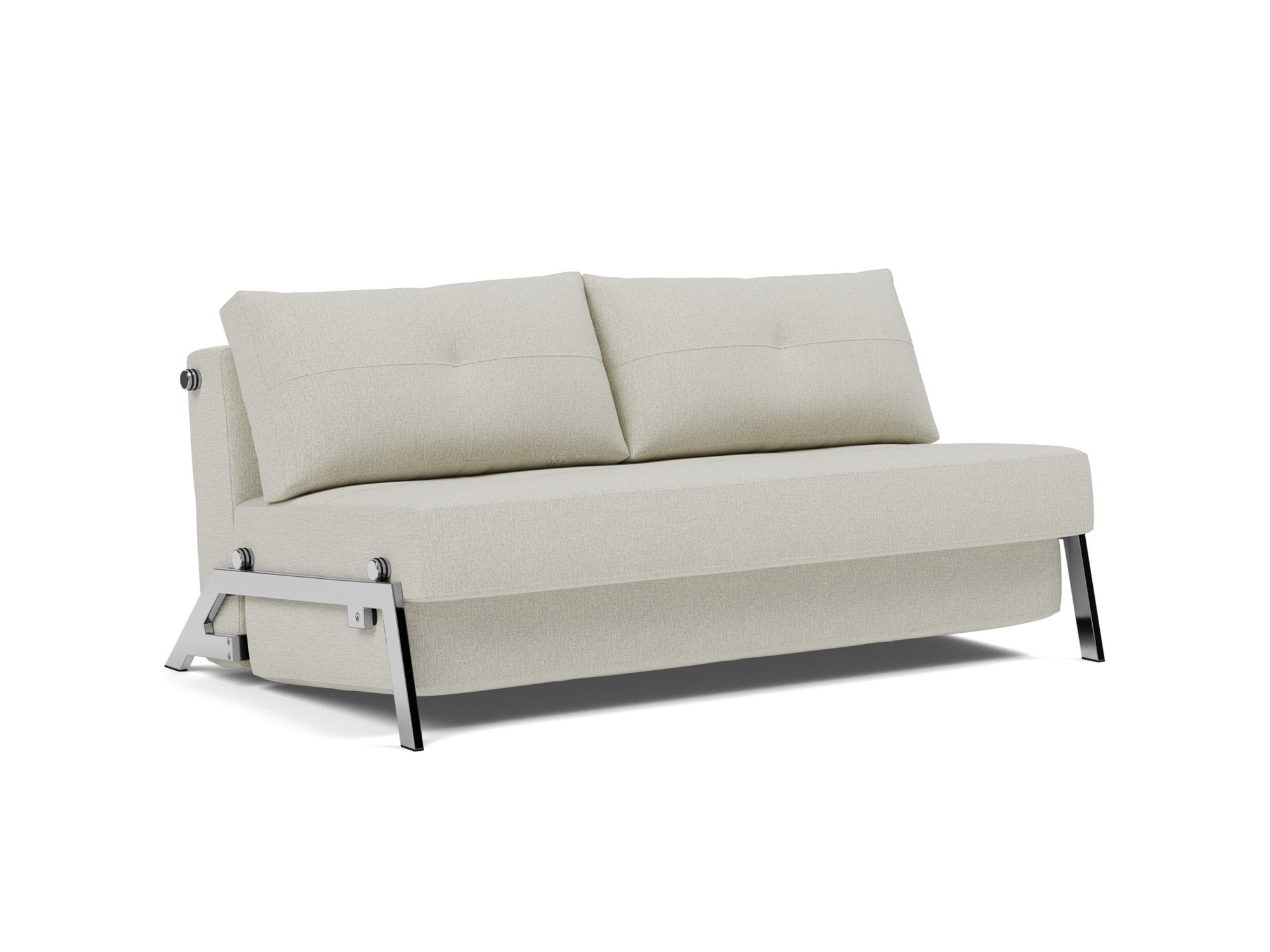 Schlafsofa Cubed 160 Flachgewebe Mixed Dance 527-Natural Beine Chrom