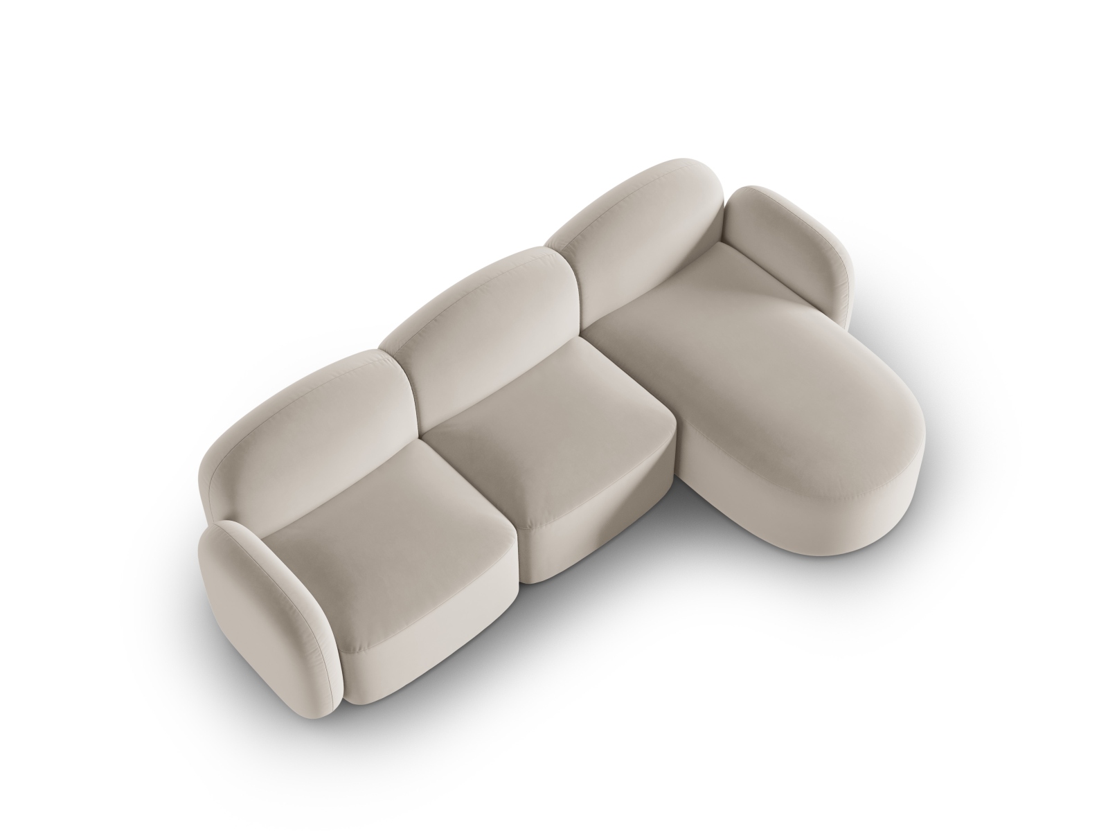Micadoni Ecksofa Blair 4-Sitzer Rechts Samt Casino Hellbeige