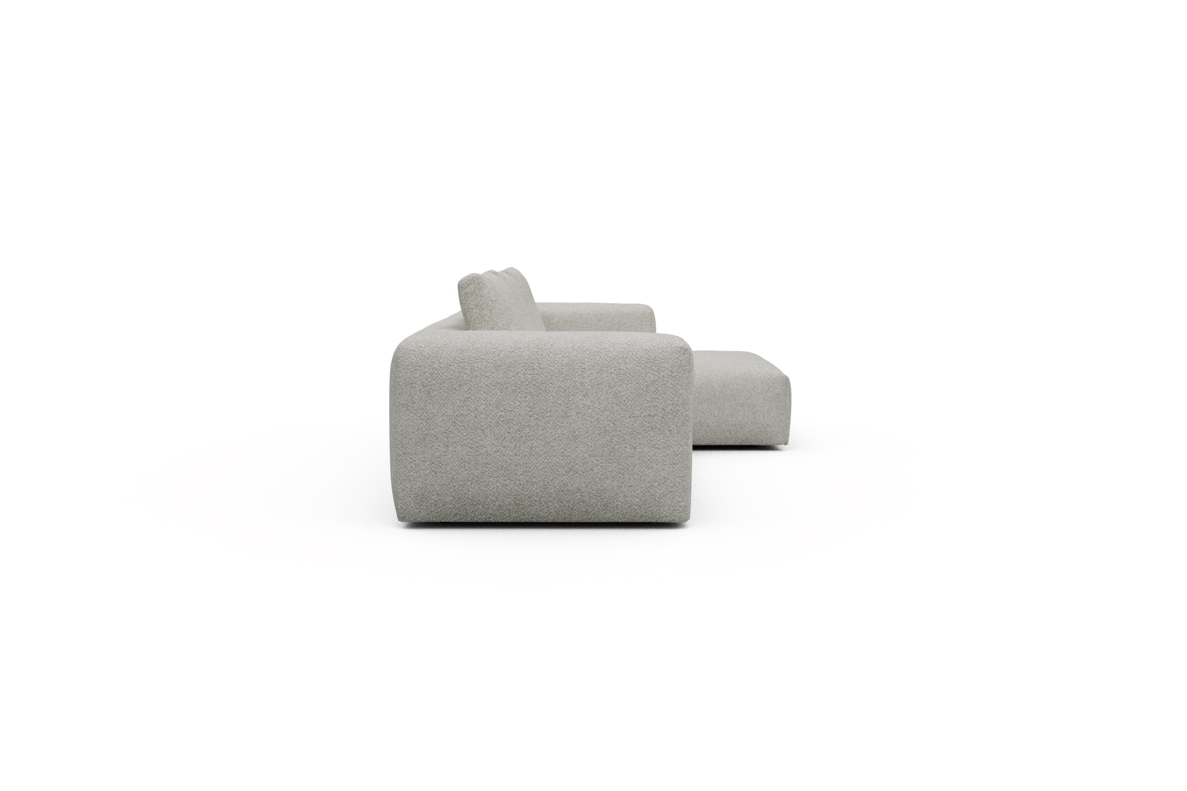 Ecksofa Fred Chaiselongue rechts mit 2,5-Sitzer Vanora-Warm-Sand