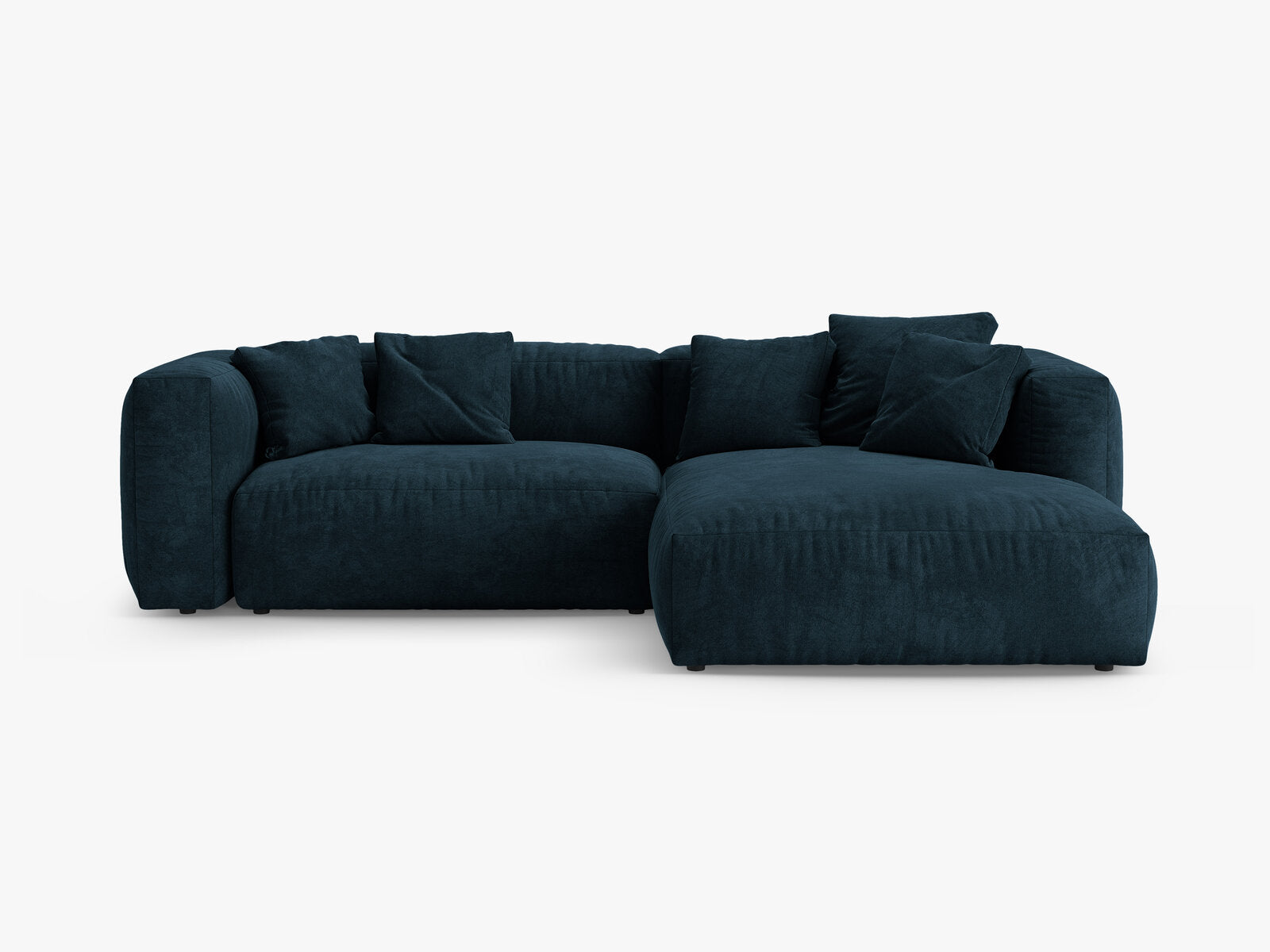 Micadoni Martina Ecksofa 4-Sitzer mit Schlaffunktion Rechts Samt Vogue Dunkelpetrol