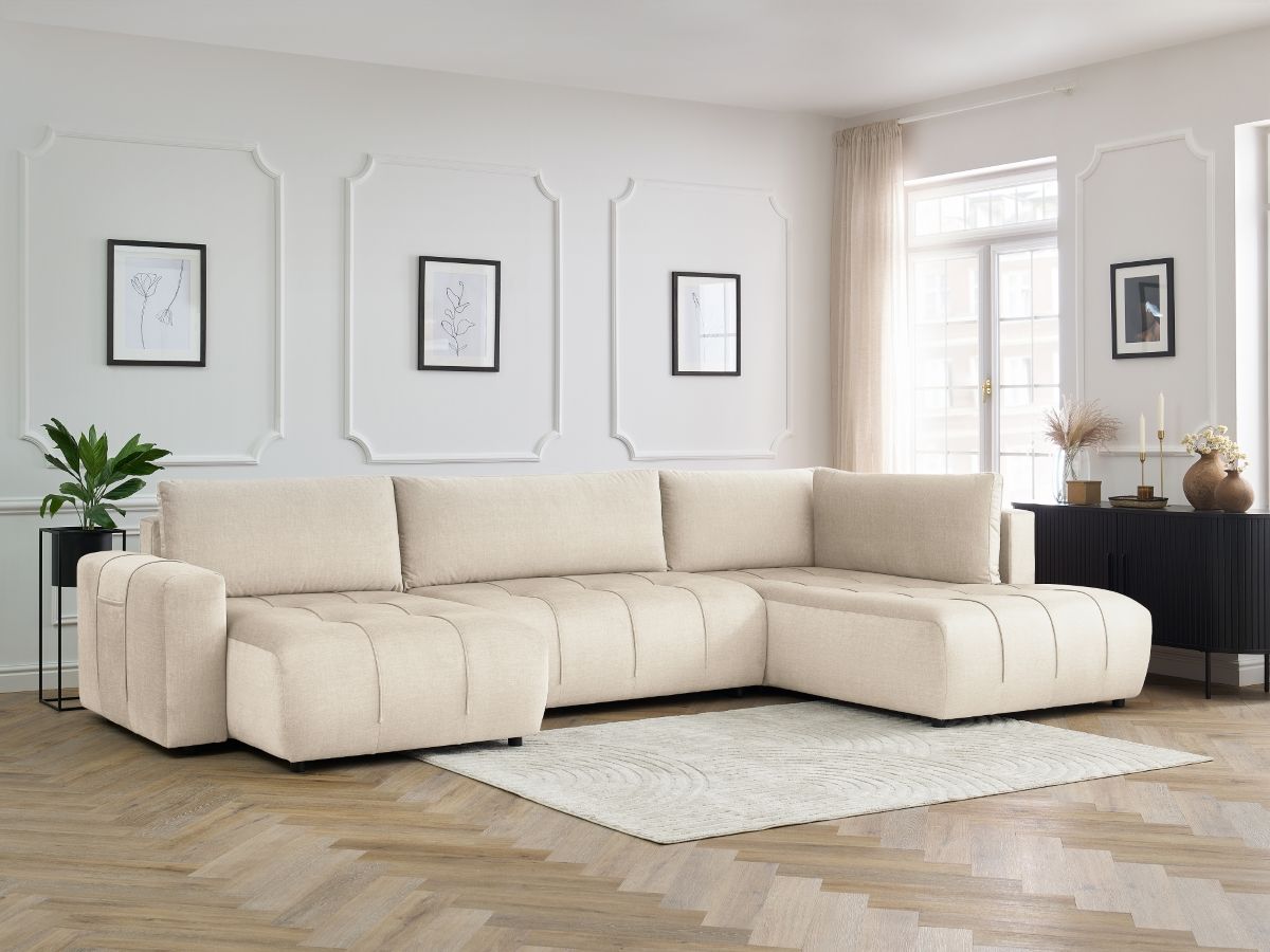 Bobochic Arsene Wohnlandschaft Samt Beige Ecke links