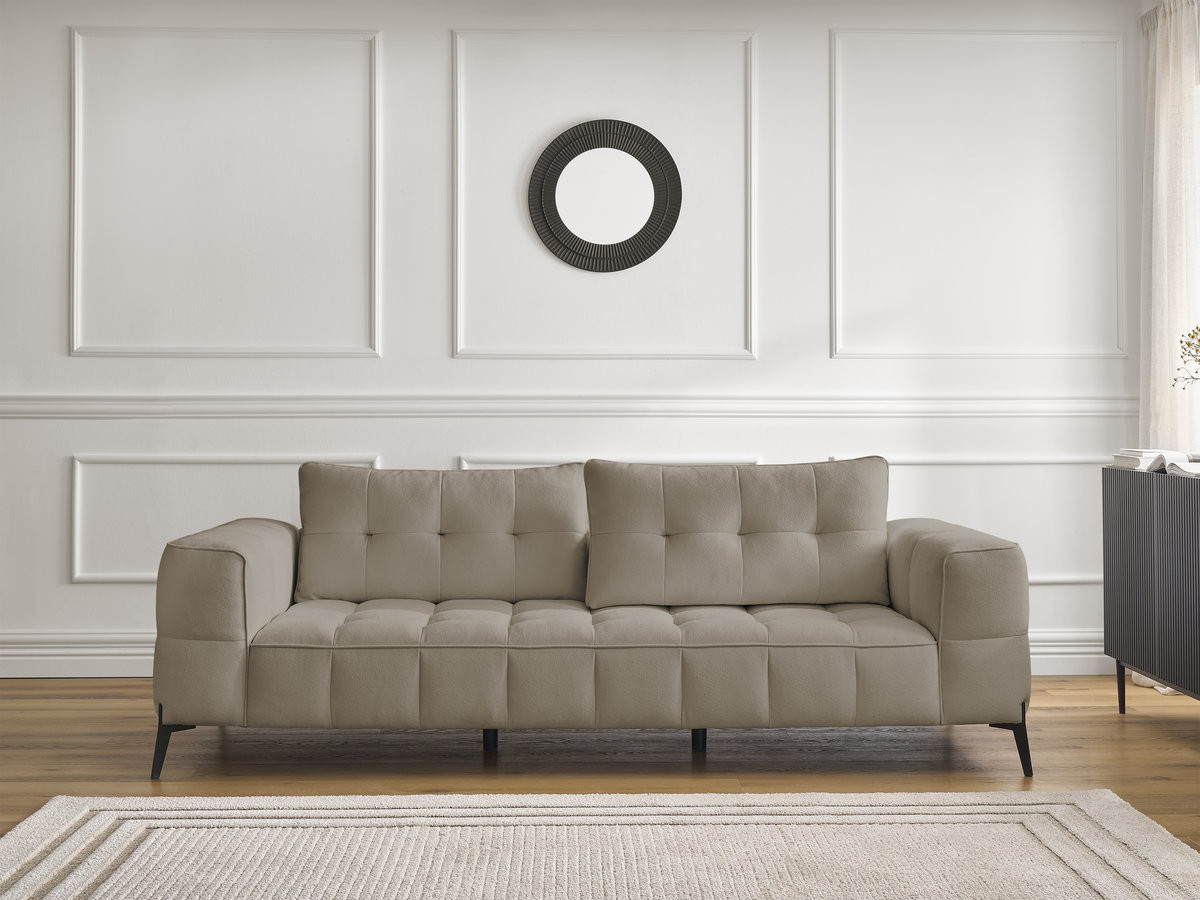 Bobochic Anis Sofa 3-Sitzer Strukturstoff Taupe