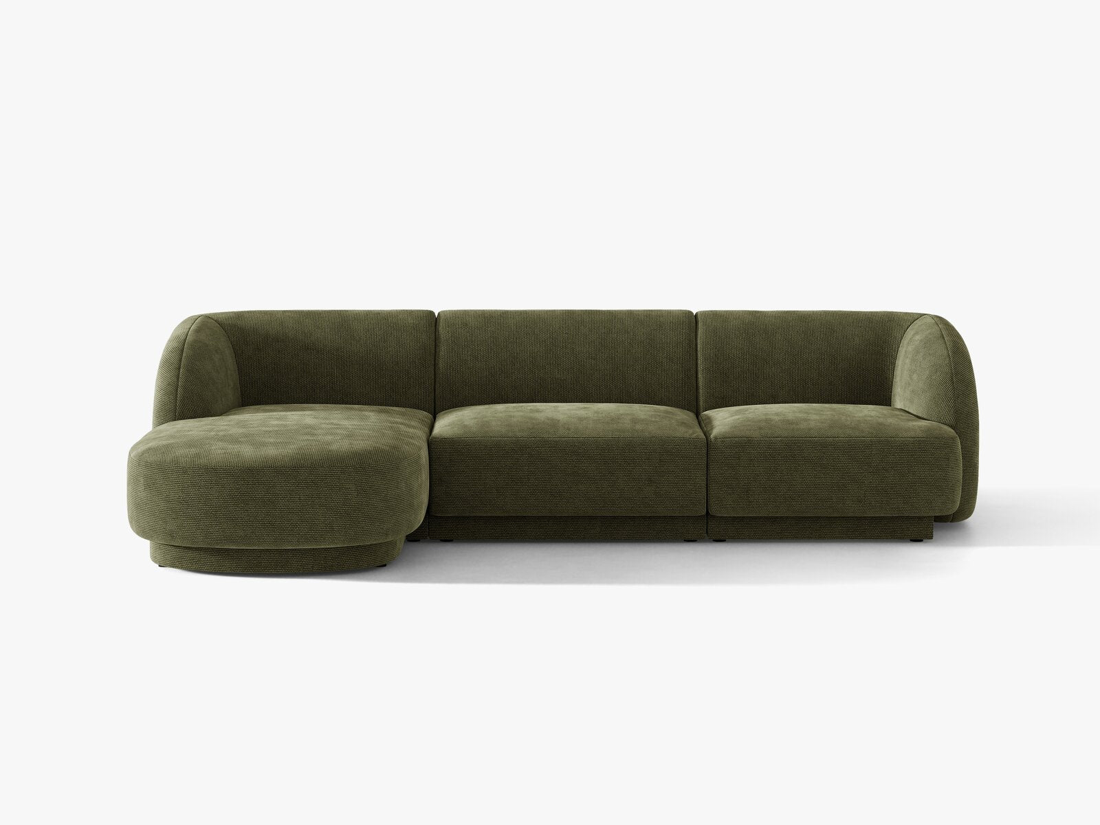 Micadoni Ecksofa Miley 4-Sitzer Chenille Eden Grün Links