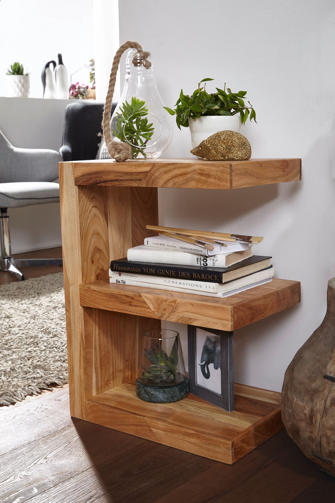 Beistelltisch Aalvik Massivholz Akazie 45 × 30 × 60 cm