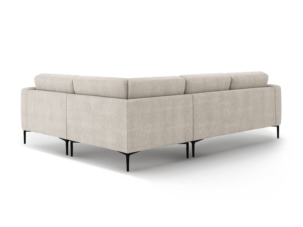 Cosmopolitan Design Ecksofa Lazio 4-Sitzer Strukturierter Stoff Sorella Beige Rechts