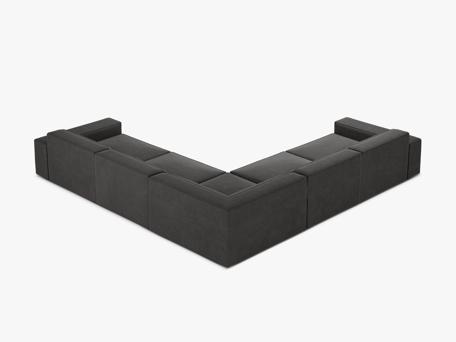Micadoni Symmetrisches Ecksofa Jodie 6-Sitzer Samt Grau