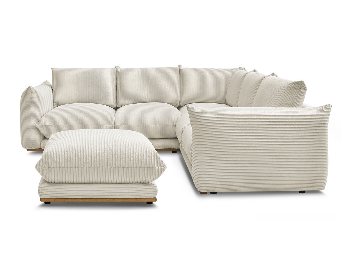 Bobochic Ernest Ecksofa mit Pouf Cordsamt Beige