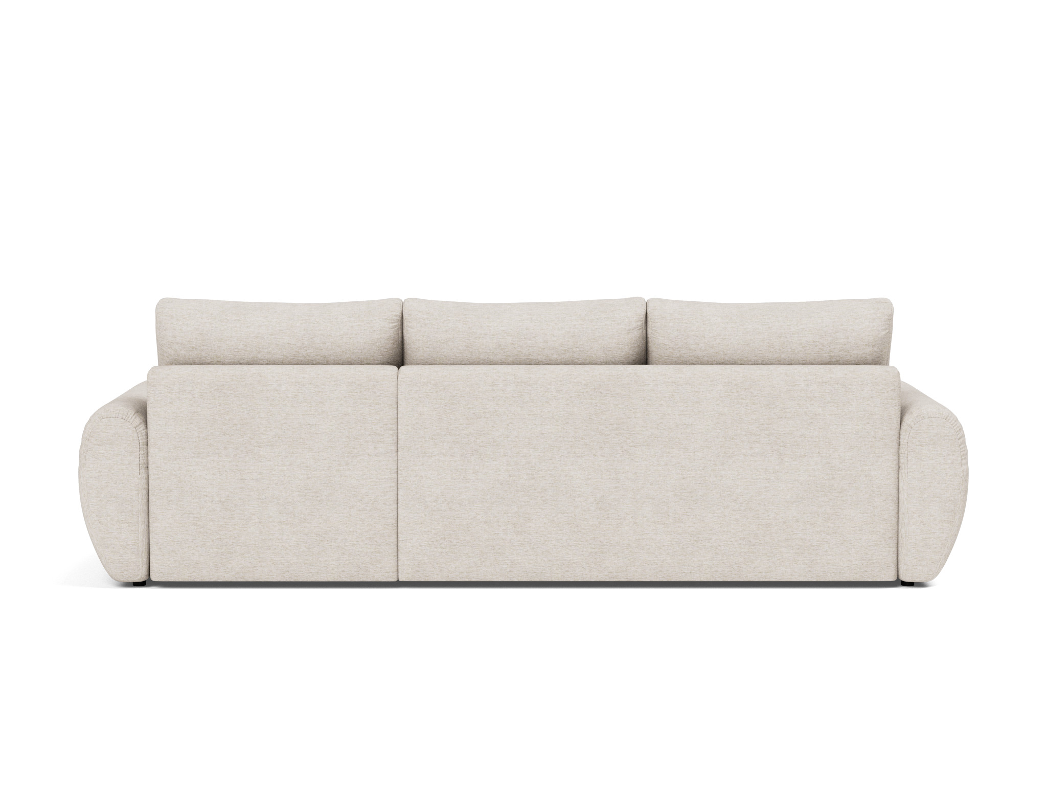 Schlafsofa Norum mit Chaiselongue und Curve-Armlehnen Chenille Yuveno 470-Natural