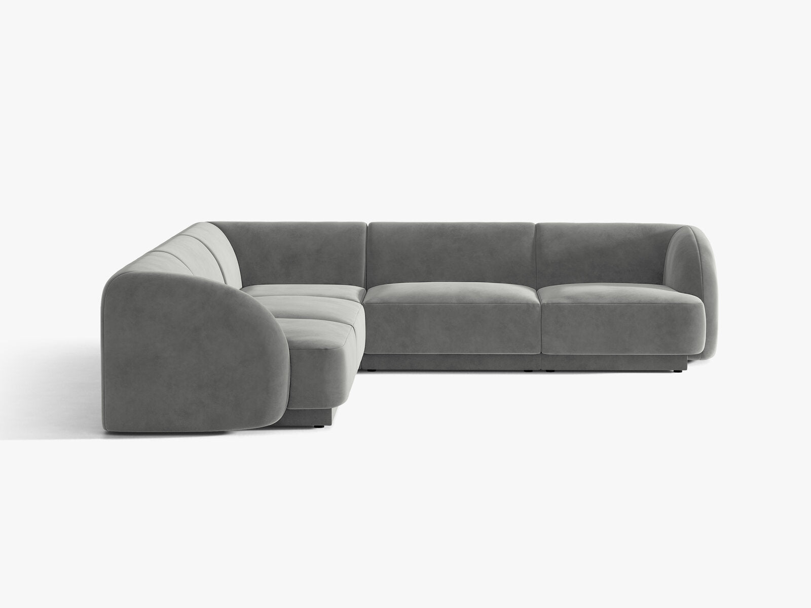 Micadoni 5-Sitzer Symmetrisches Ecksofa Miley Samt Venus Hellgrau