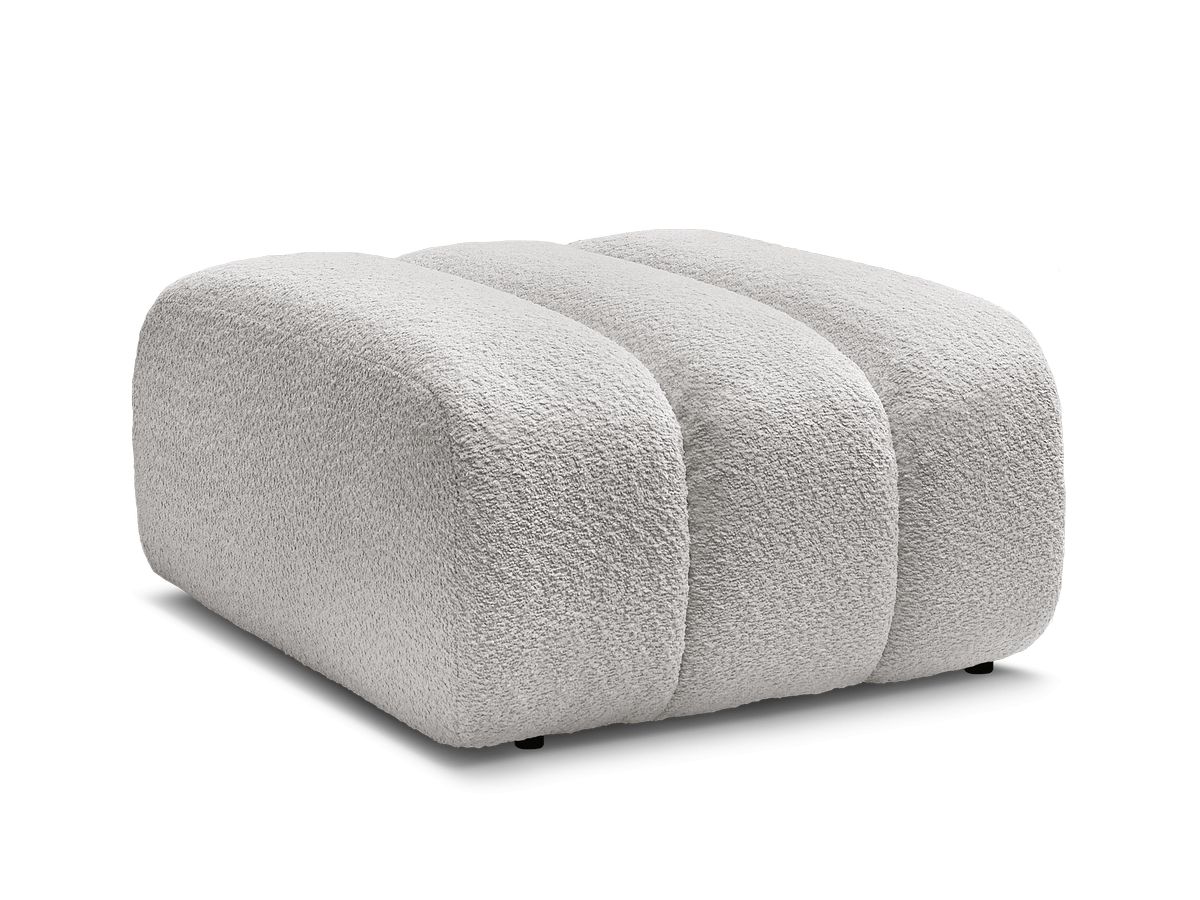Bobochic Talia Pouf Bouclé-Stoff Hellgrau