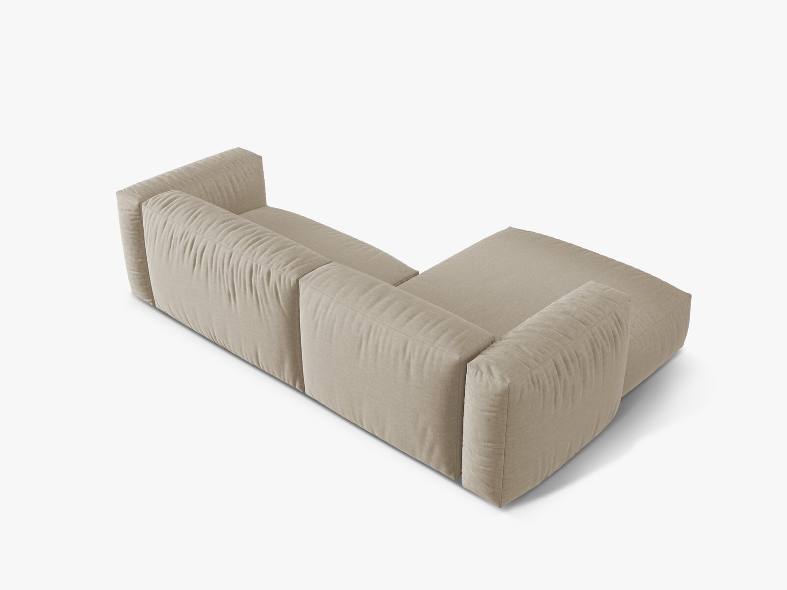 Micadoni Ecksofa Martina 2-Sitzer Links Strukturierter Stoff Boston Helles Beige