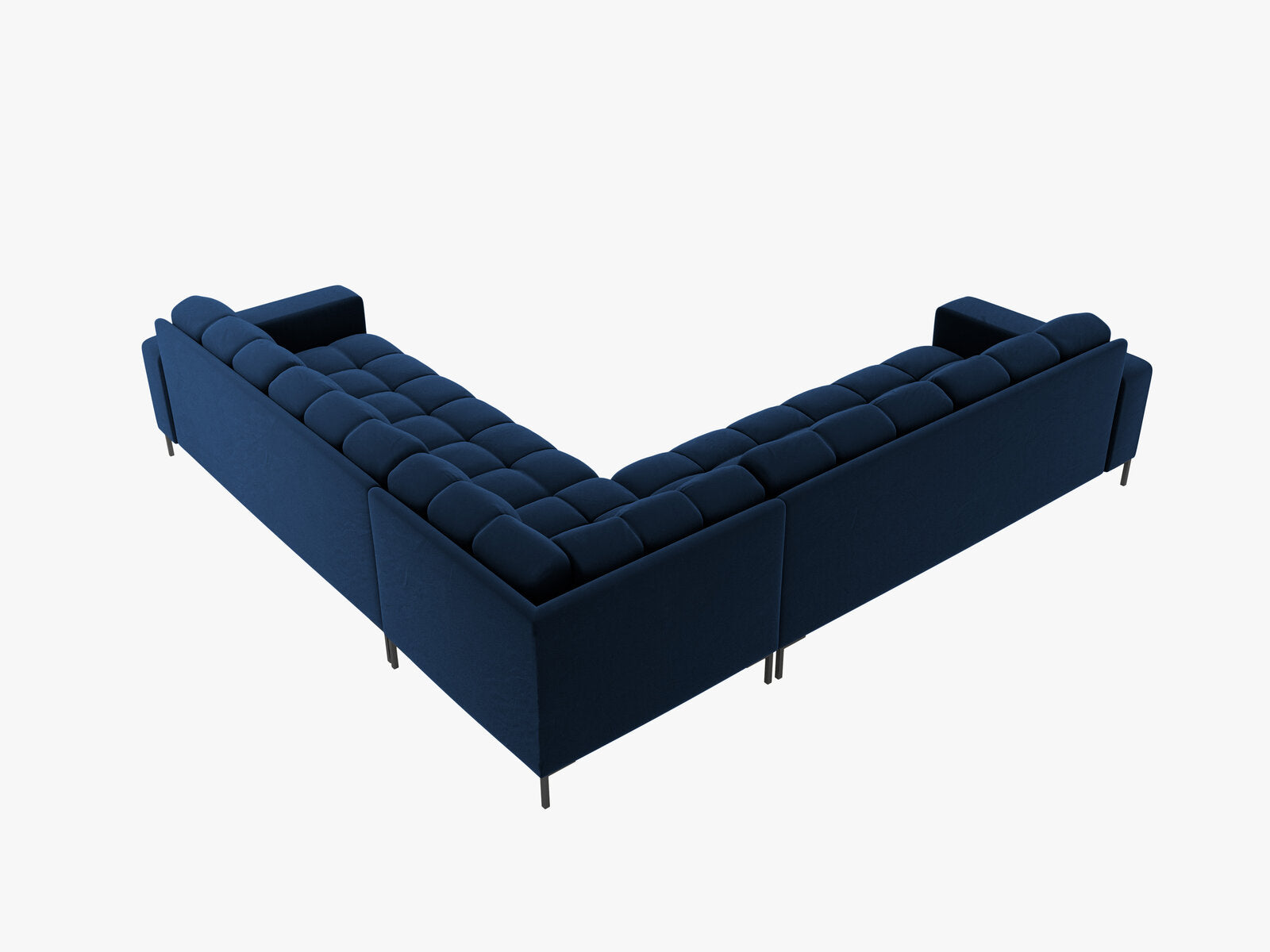 Micadoni Symmetrisches Ecksofa Mamaia 6-Sitzer Samt Bluvel Königsblau schwarze Beine