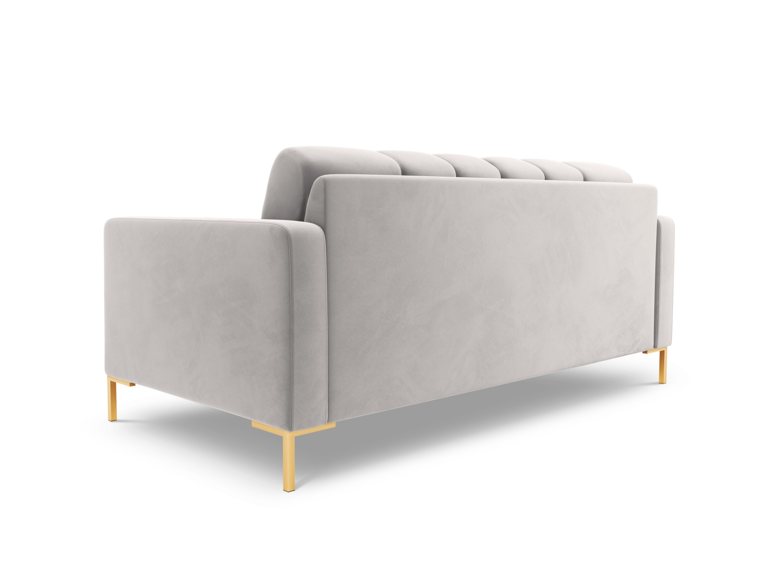 Cosmopolitan Design Sofa Bali 2-Sitzer Samt Bluvel Silber Beine Gold