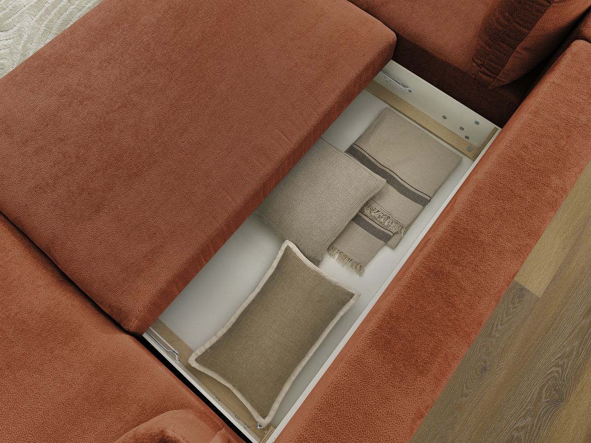Bobochic Lucien Wohnlandschaft Stoff Orange Ecke rechts