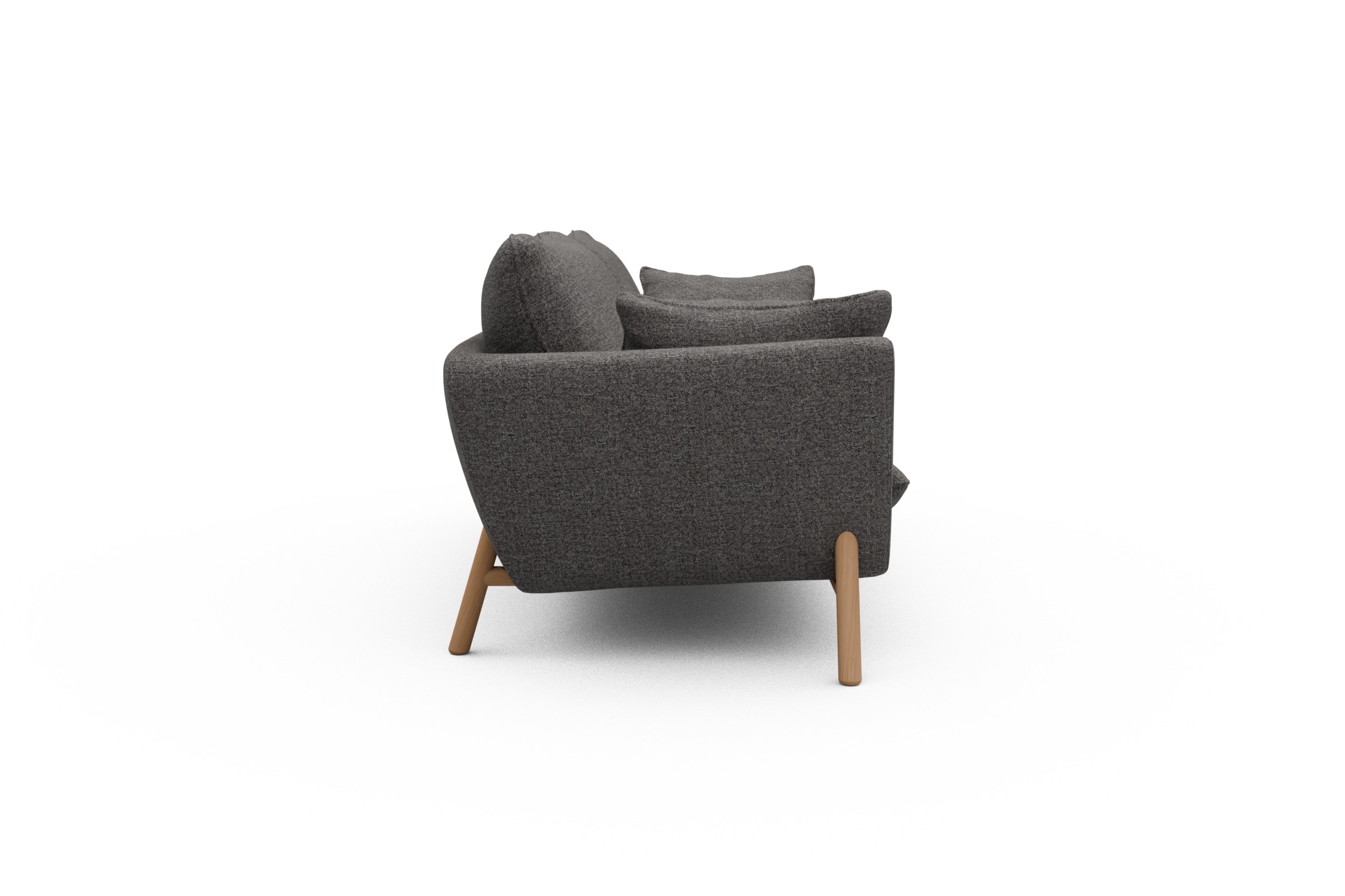Sofa Emil 3-Sitzer Beinfarbe Eiche Natur Carreno-Salt-and-Pepper