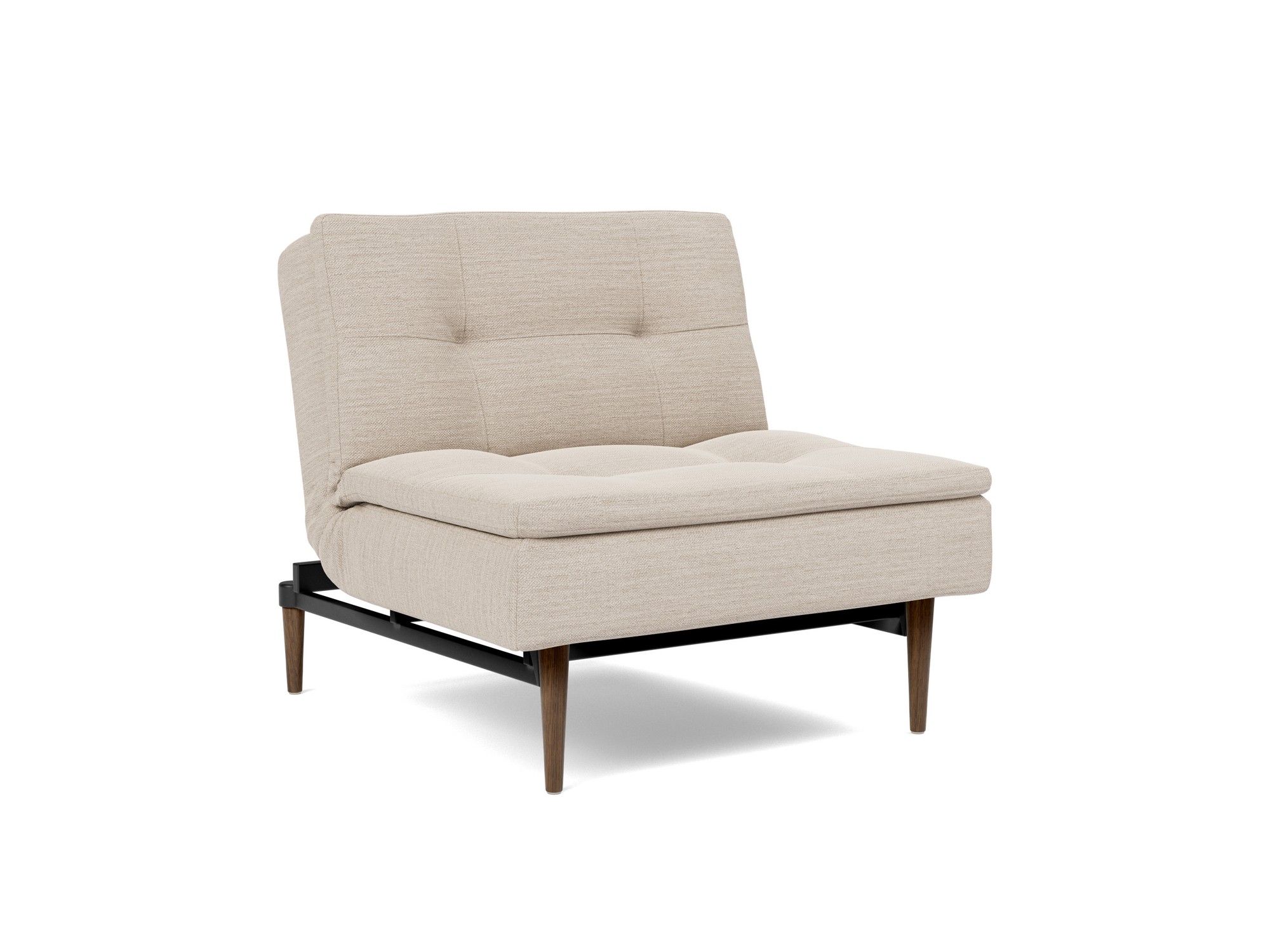 Sessel Dublexo Webstoff Blida 612-Sand-Grey Beine Styletto Eiche dunkel