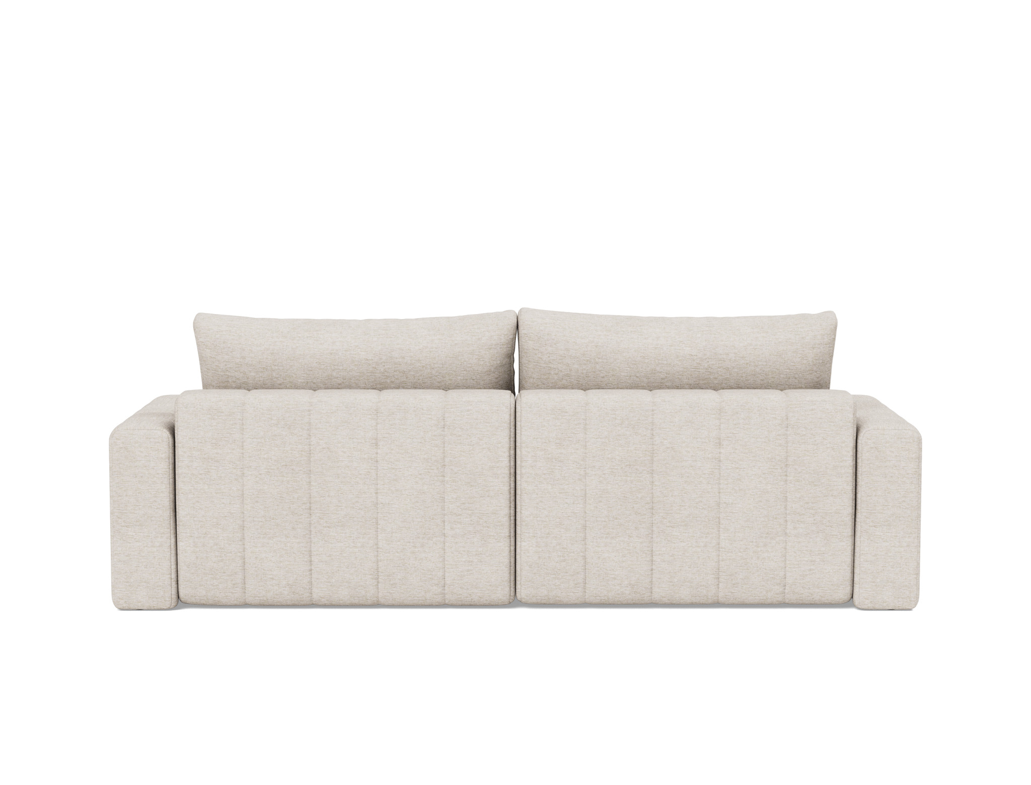 Schlafsofa Akello mit Chaiselongue und Armlehnen Chenille Yuveno 470-Natural