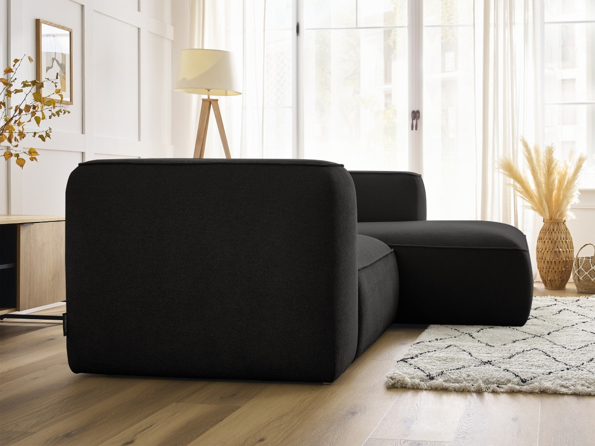 Bobochic Zephyr Ecksofa 260 × 165 cm Strukturstoff Schwarz Ecke rechts