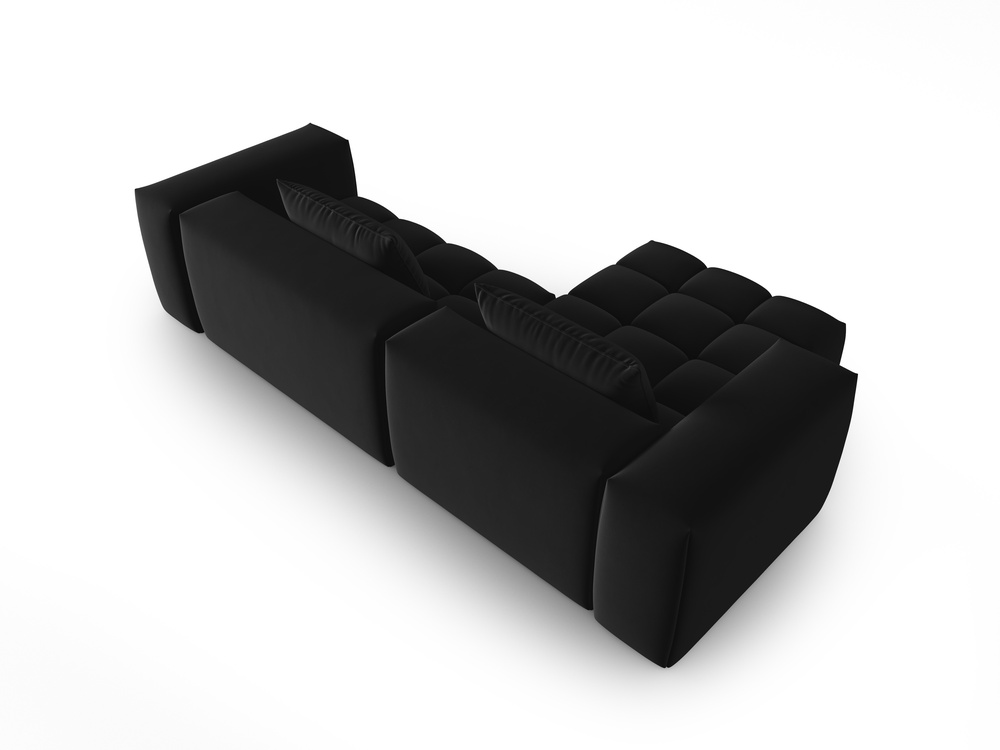Cosmopolitan Design Ecksofa Verona 3-Sitzer Samt Casino Schwarz Links