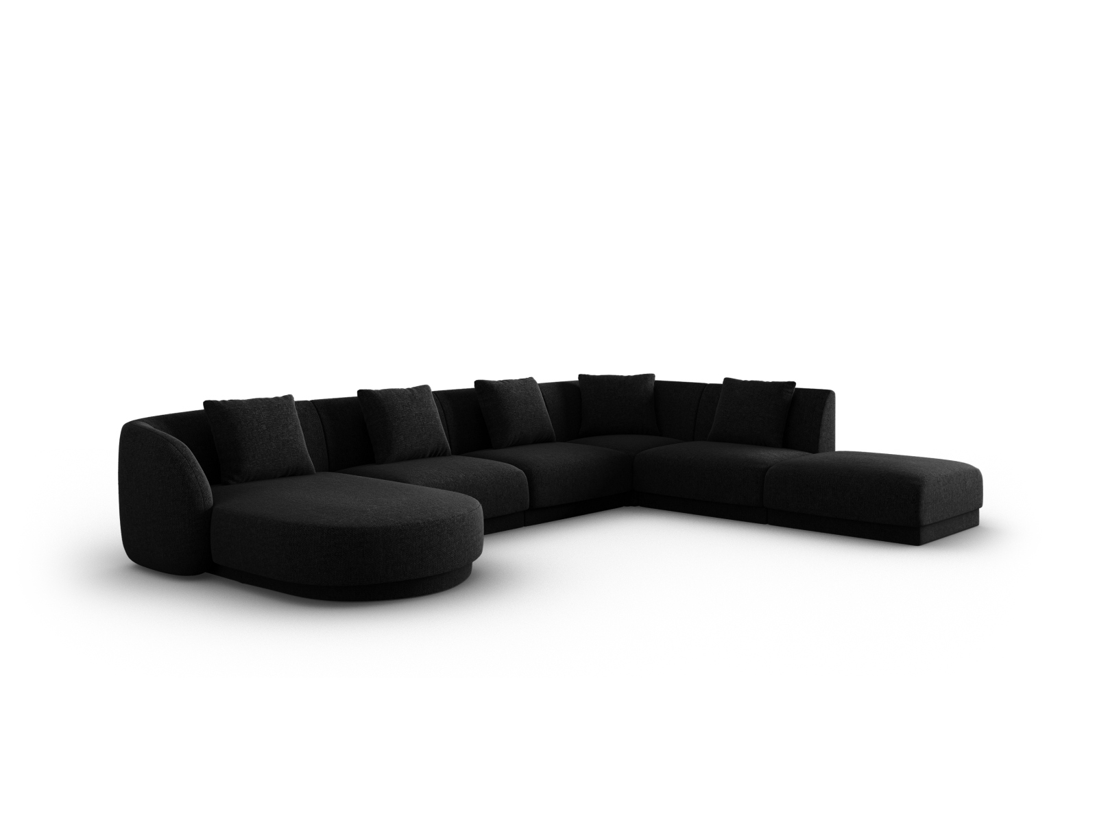 Cosmopolitan Design Panoramasofa Tulum 6-Sitzer Chenille Eden Anthrazit Rechts