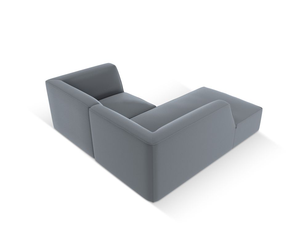 Cosmopolitan Design Ecksofa Siena 3-Sitzer Kunstleder Pacifico Dunkelblau Links