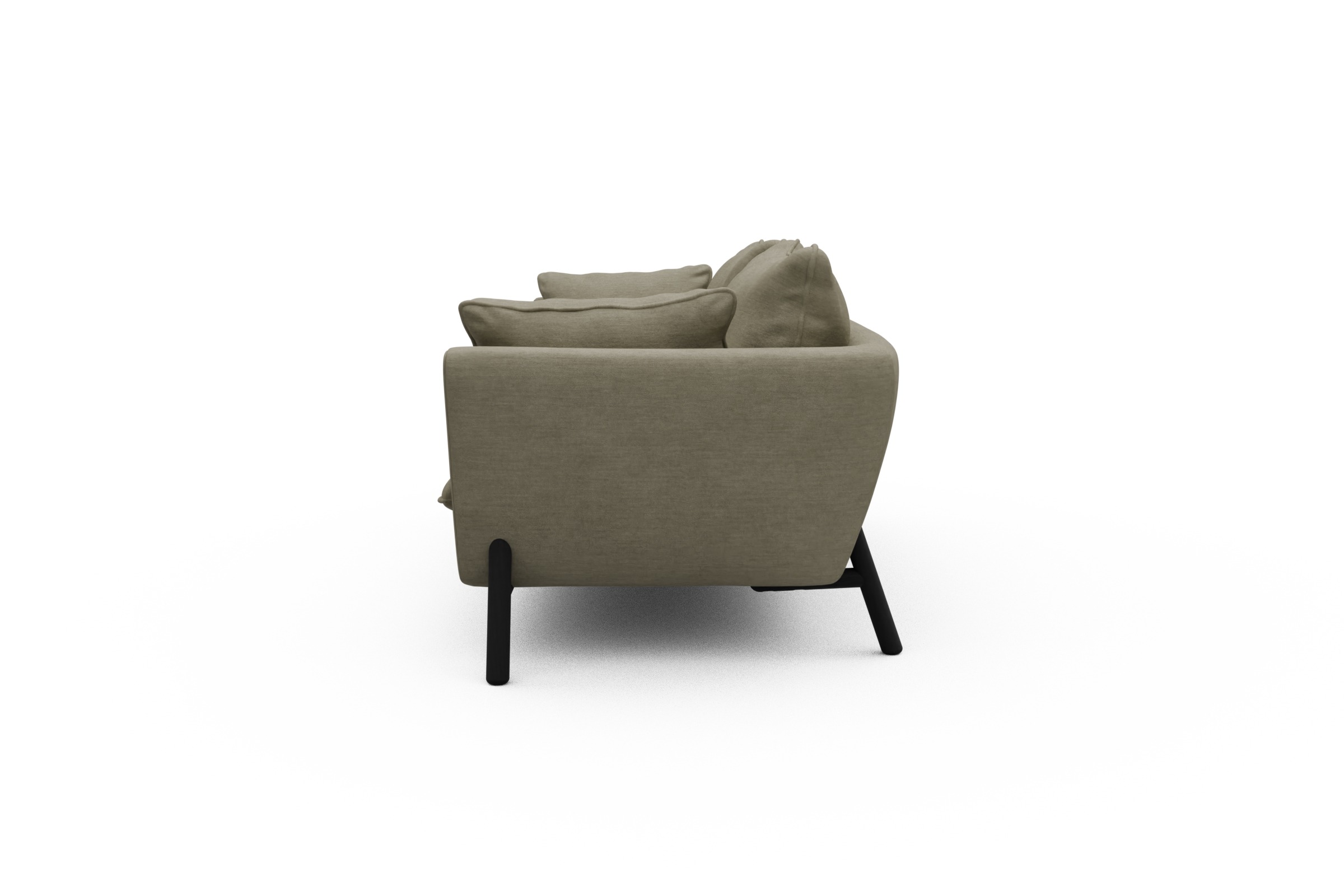 Sofa Emil PREMIUM 3-Sitzer Beinfarbe Eiche Schwarz Vivus-Dusty-Sand