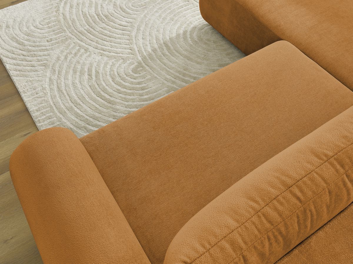 Bobochic Lucien Ecksofa mit Schlaffunktion und Bettkasten 296 × 198 cm Stoff Gelb Ecke links
