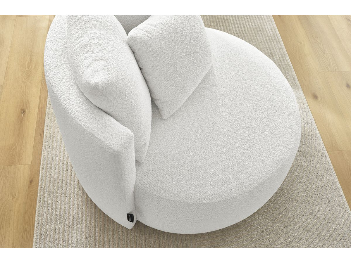 Bobochic Cesar Sessel Bouclé-Stoff Weiß