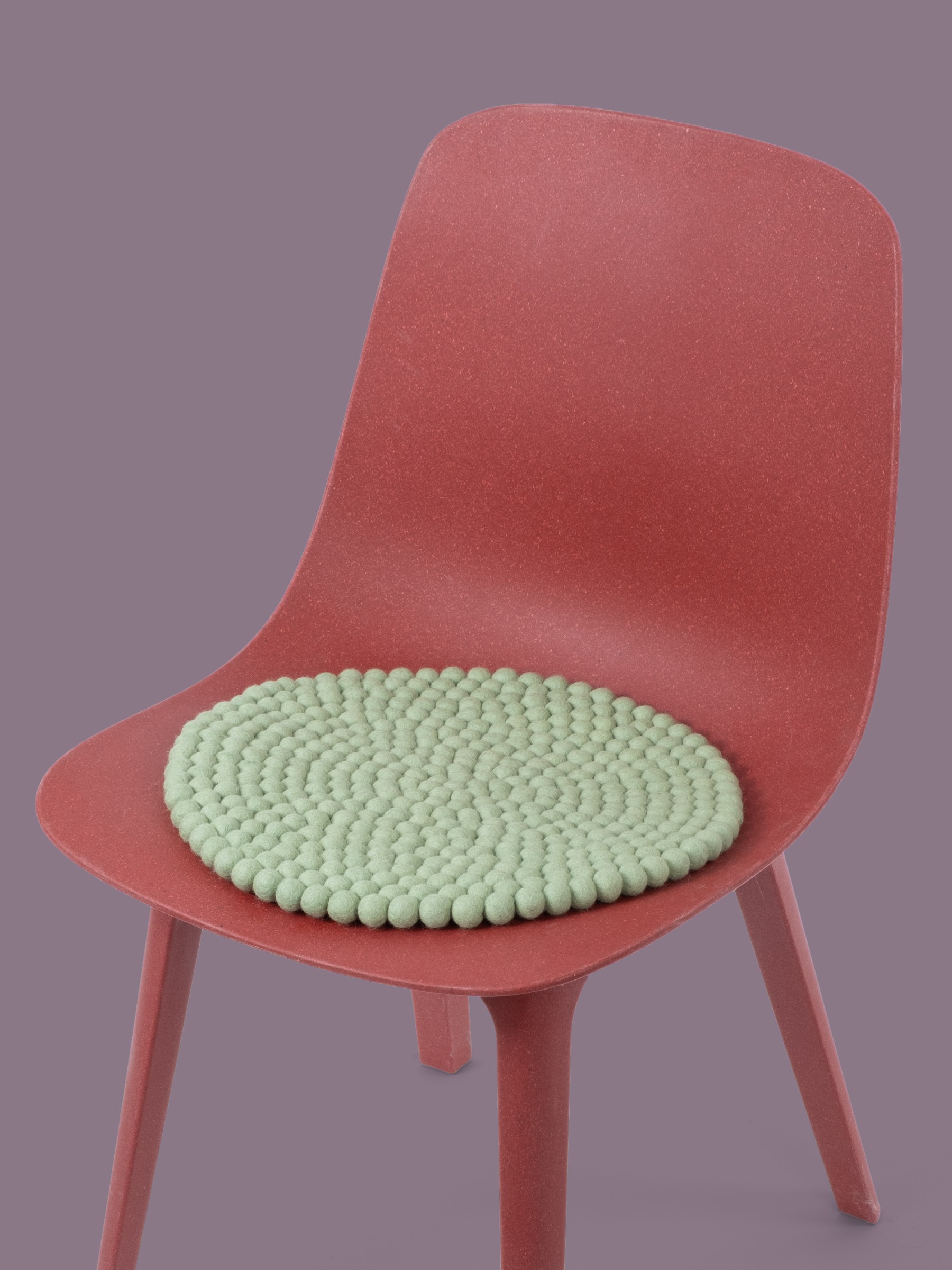 myfelt Lasse Filzkugel-Sitzauflage Hellgrün Ø 36 cm