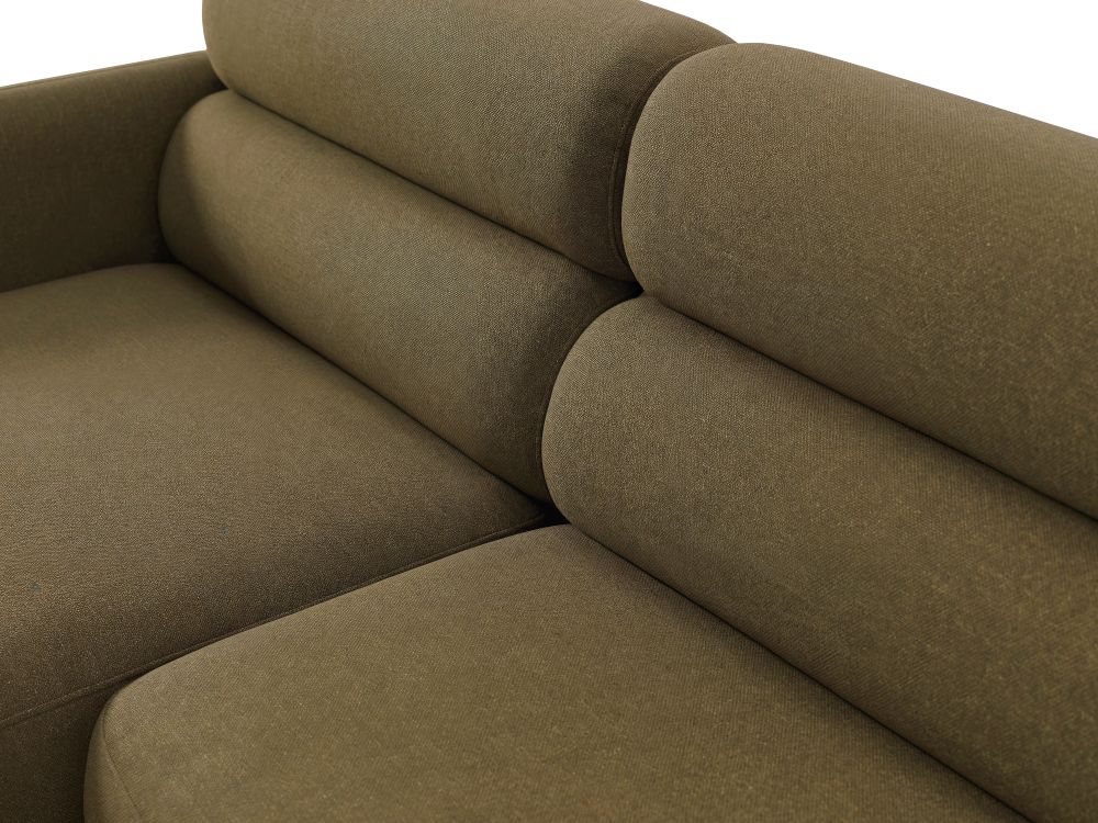 Cosmopolitan Design Ecksofa Malmo 3-Sitzer Strukturierter Stoff Scott Olive Links