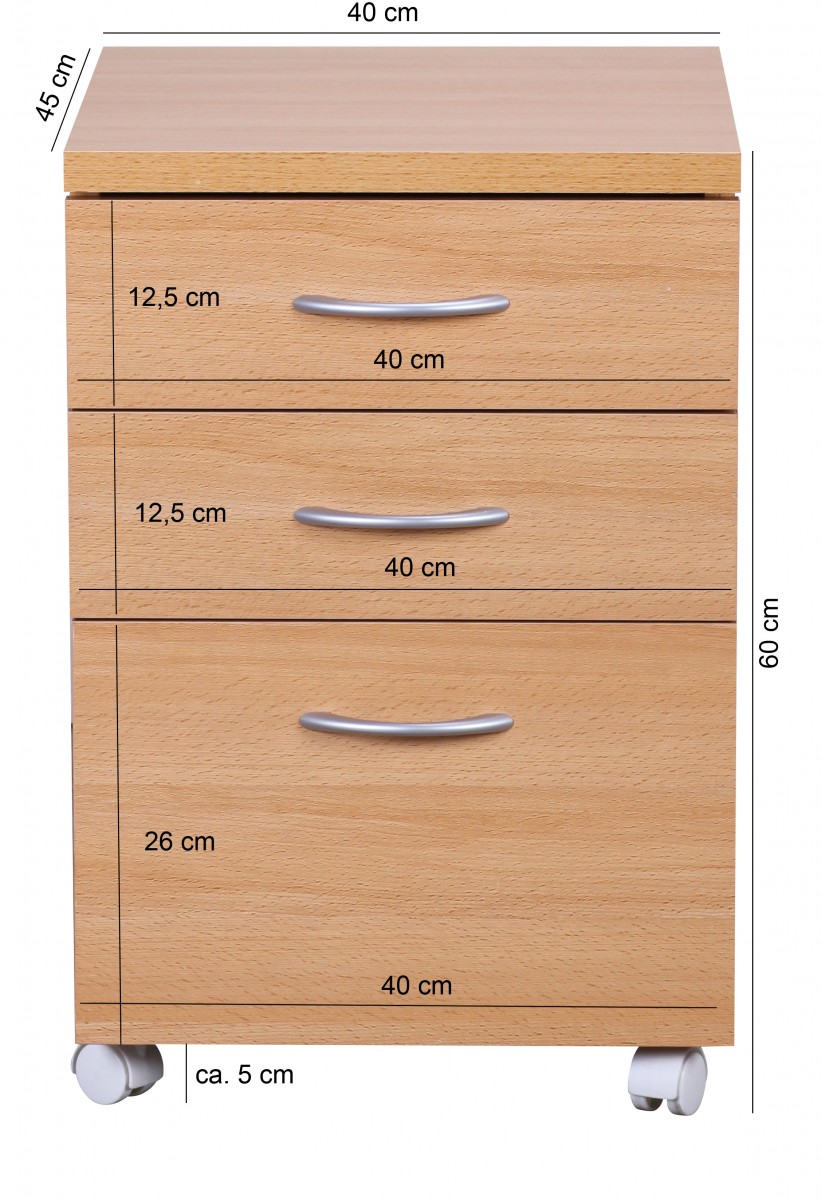 Rollcontainer Rakkestad Braun 40 × 45 × 60 cm