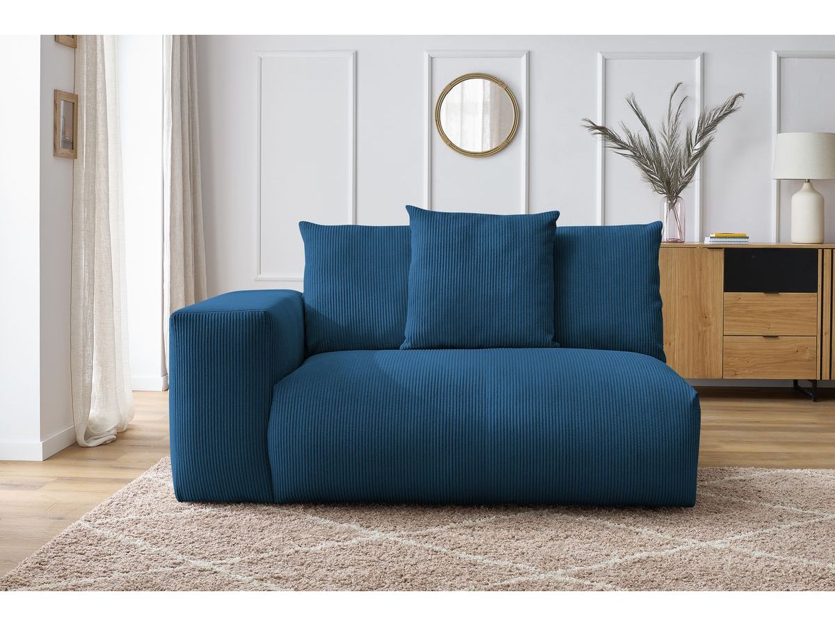 Bobochic Voltaire Sofamodul 2-Sitzer 178 × 100 cm Cordsamt Dunkelblau Ecke links