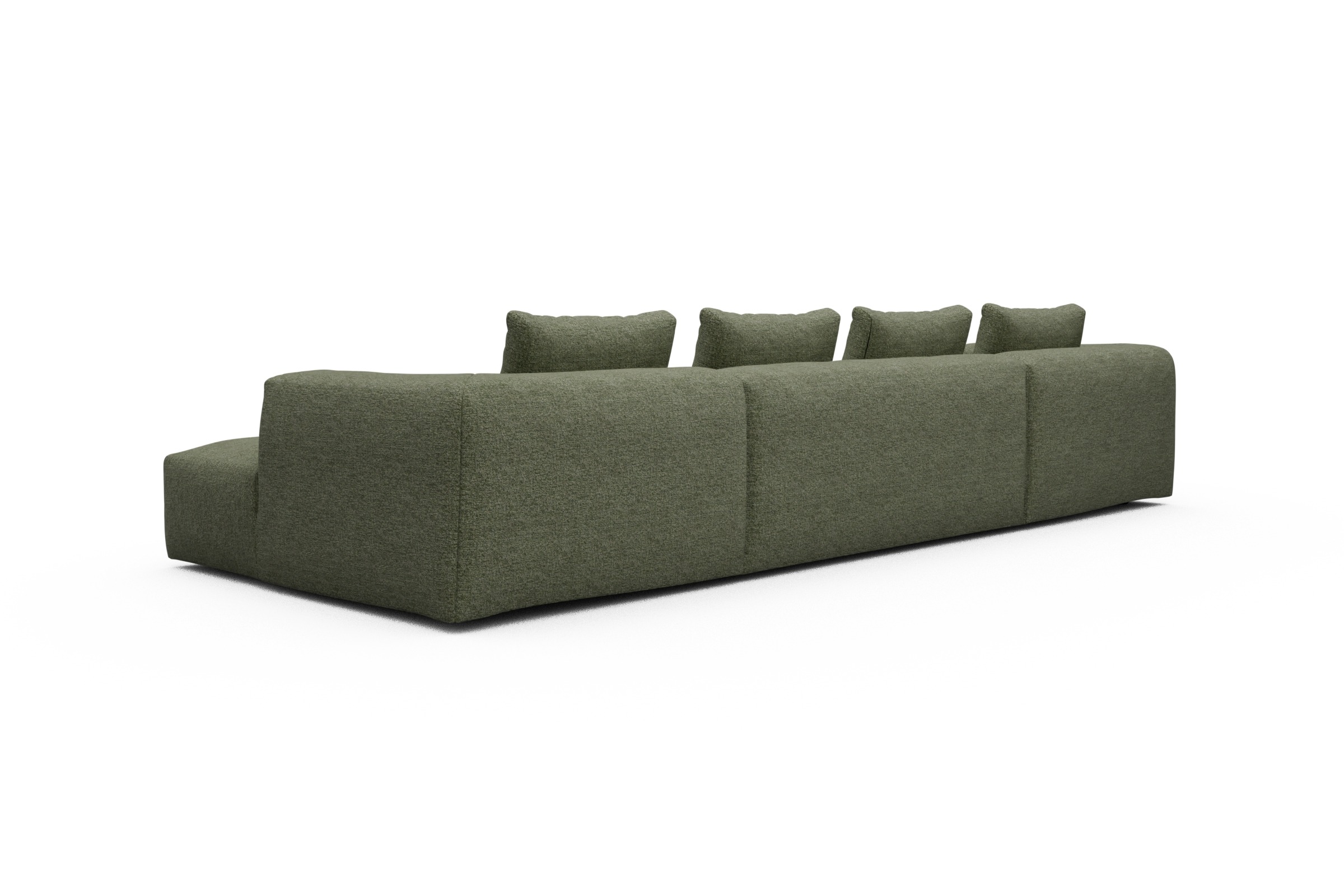 Wohnlandschaft Fred mit 2-Sitzer und Chaiselongue beidseitig Carreno-Vivid-Green