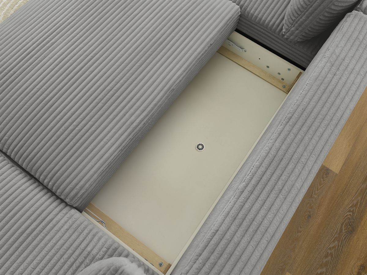 Bobochic Lucien Wohnlandschaft Breitcord weich Dunkelgrau Ecke rechts
