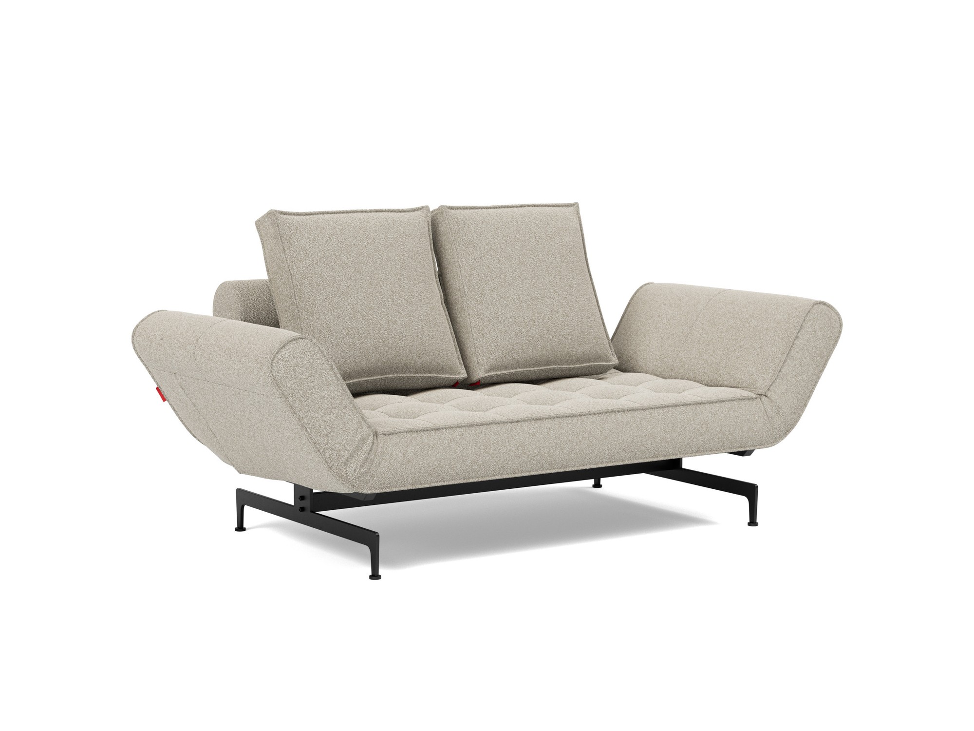 Tagesbett Ghia Boucle Skandi 539-Beige Beine Laser schwarz