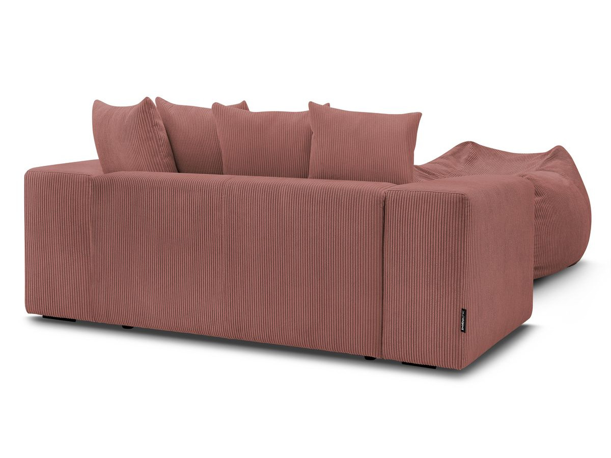 Bobochic Voltaire Sofa 2-Sitzer mit Pouf Cordsamt Rosa