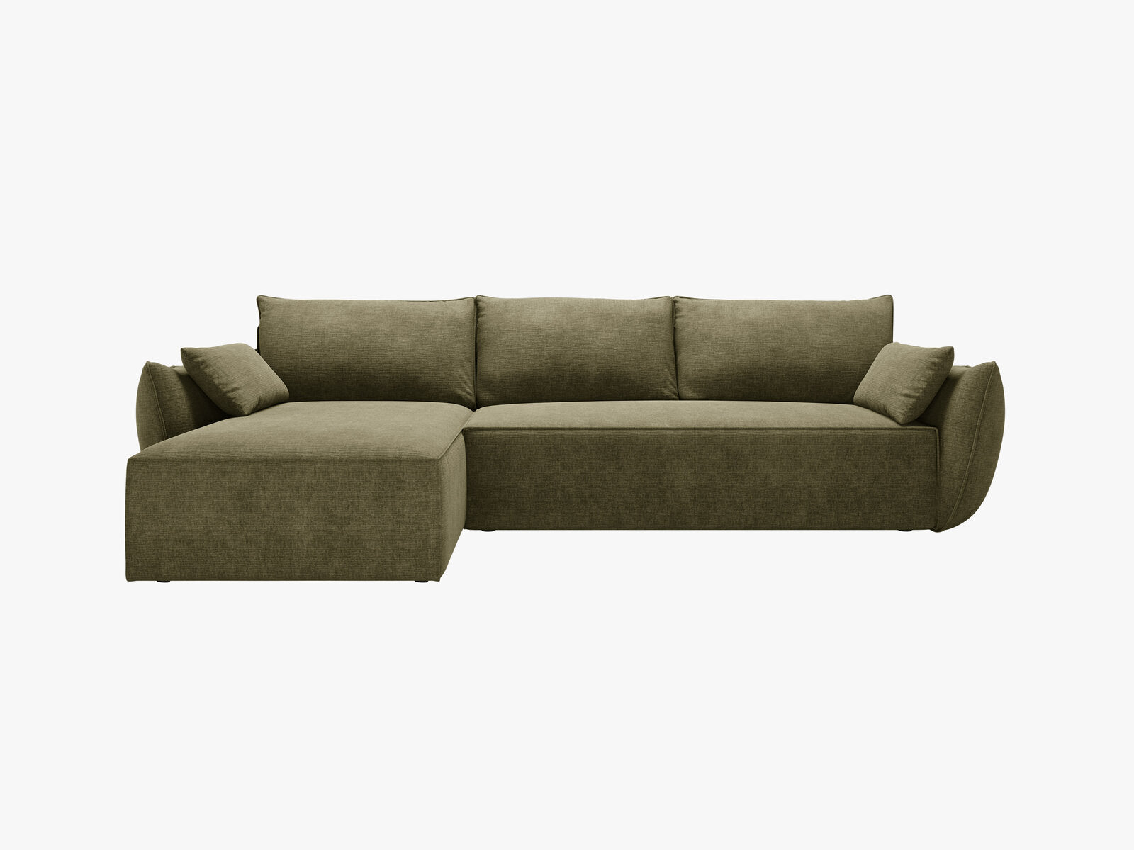 Micadoni Kaelle Ecksofa 4-Sitzer mit Schlaffunktion Links Chenille Over The Horizon Grün