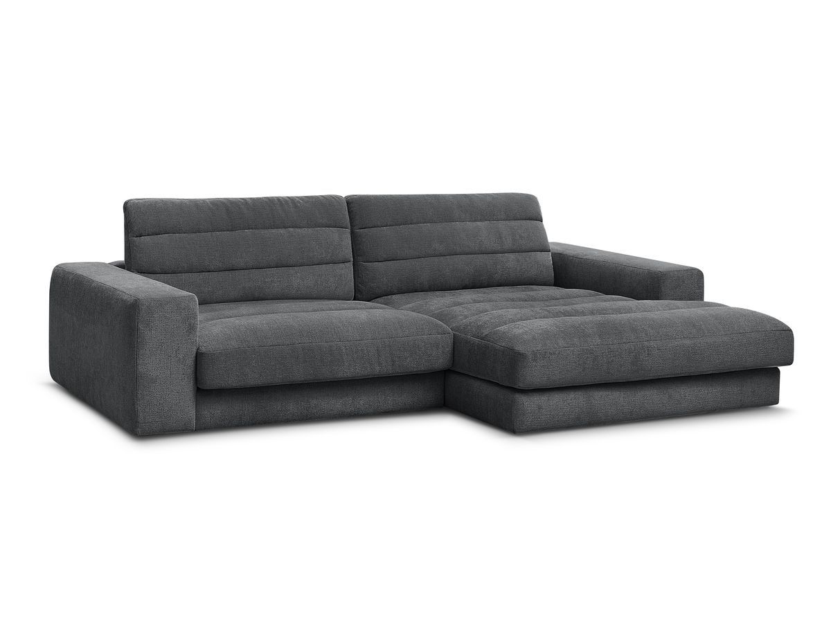 Bobochic Sierra Ecksofa Strukturstoff Dunkelgrau Ecke rechts