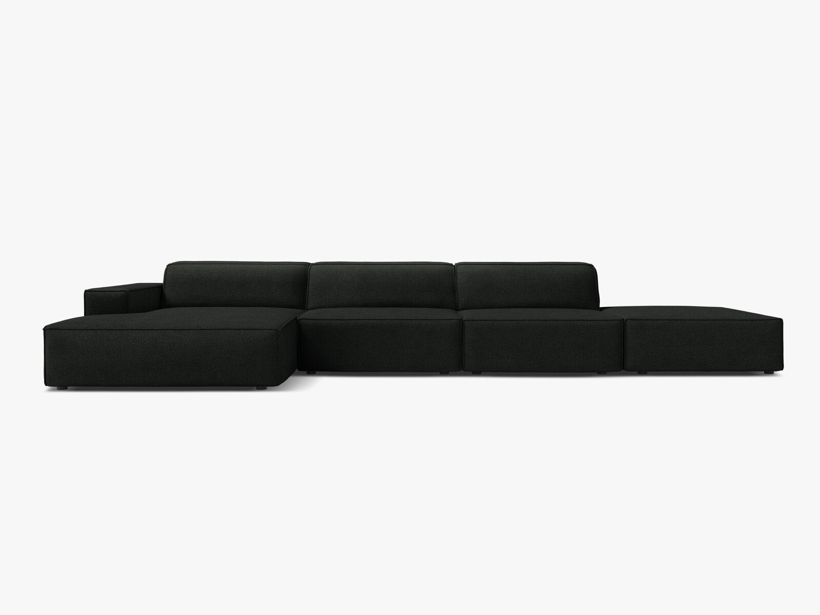Micadoni Ecksofa Jodie 5-Sitzer Links Boucle Baloo Schwarz