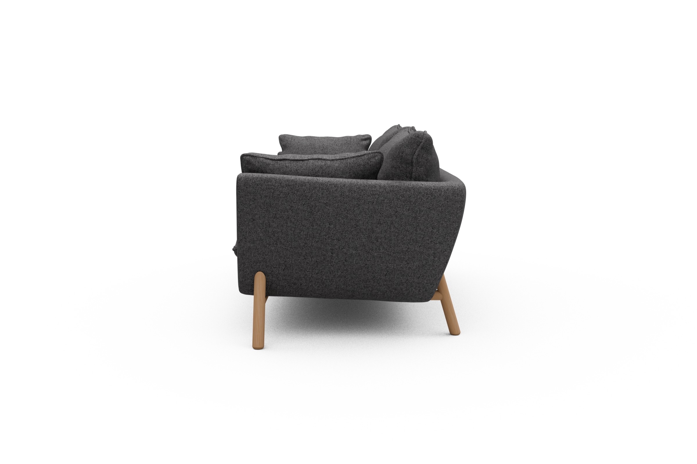Sofa Emil PREMIUM 2-Sitzer Beinfarbe Eiche Natur Sama-Antracite