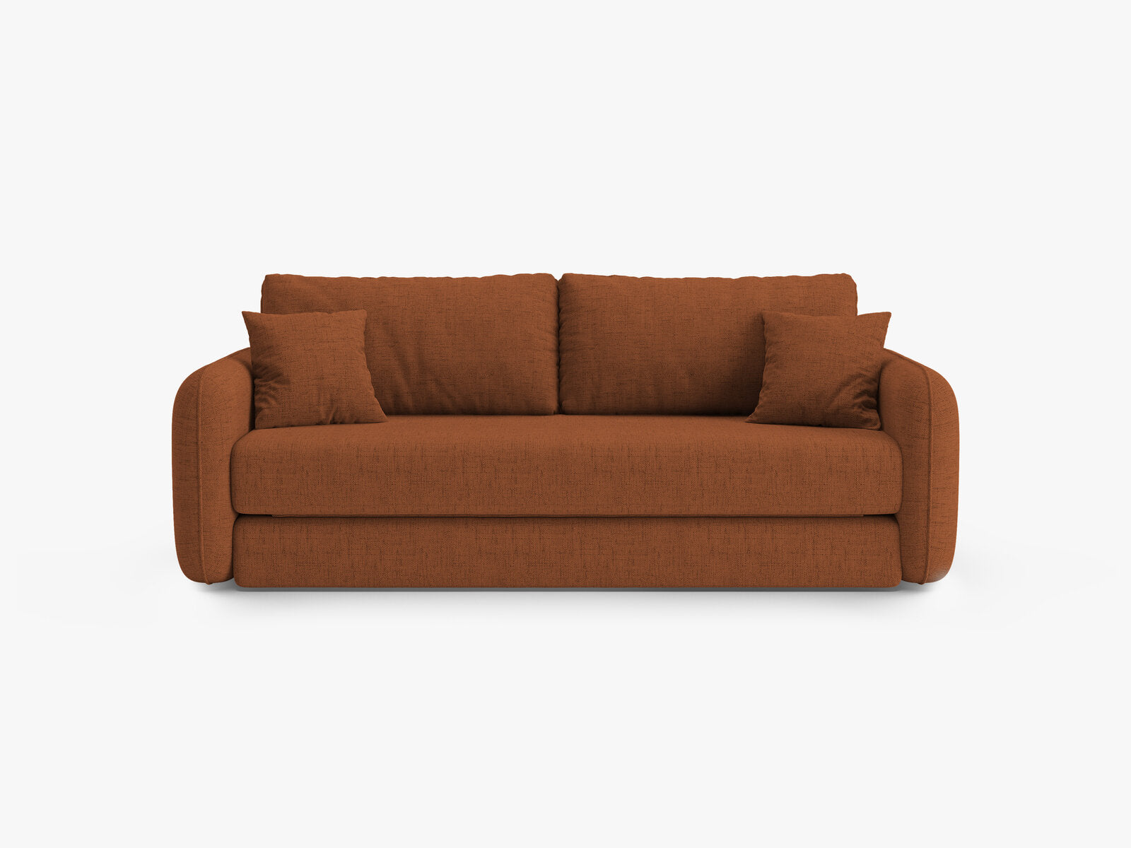 Micadoni Sofa mit Schlaffunktion Dormi 3-Sitzer Strukturierter Stoff Moly Ziegel