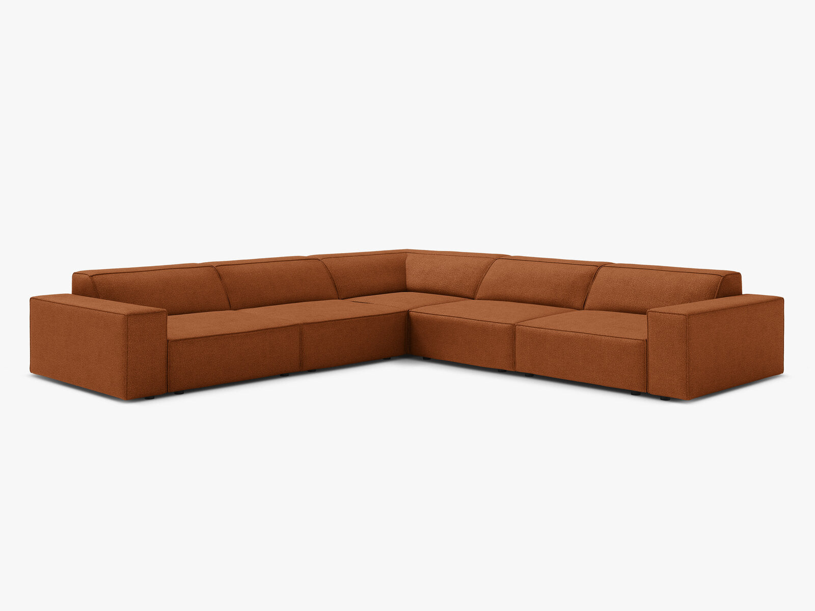 Micadoni Symmetrisches Ecksofa Jodie 6-Sitzer Boucle Baloo Terrakotta