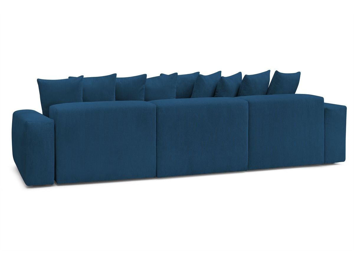 Bobochic Voltaire Wohnlandschaft mit Pouf 420 × 174 cm, Liegefläche 135 × 345 cm Cordsamt Dunkelblau