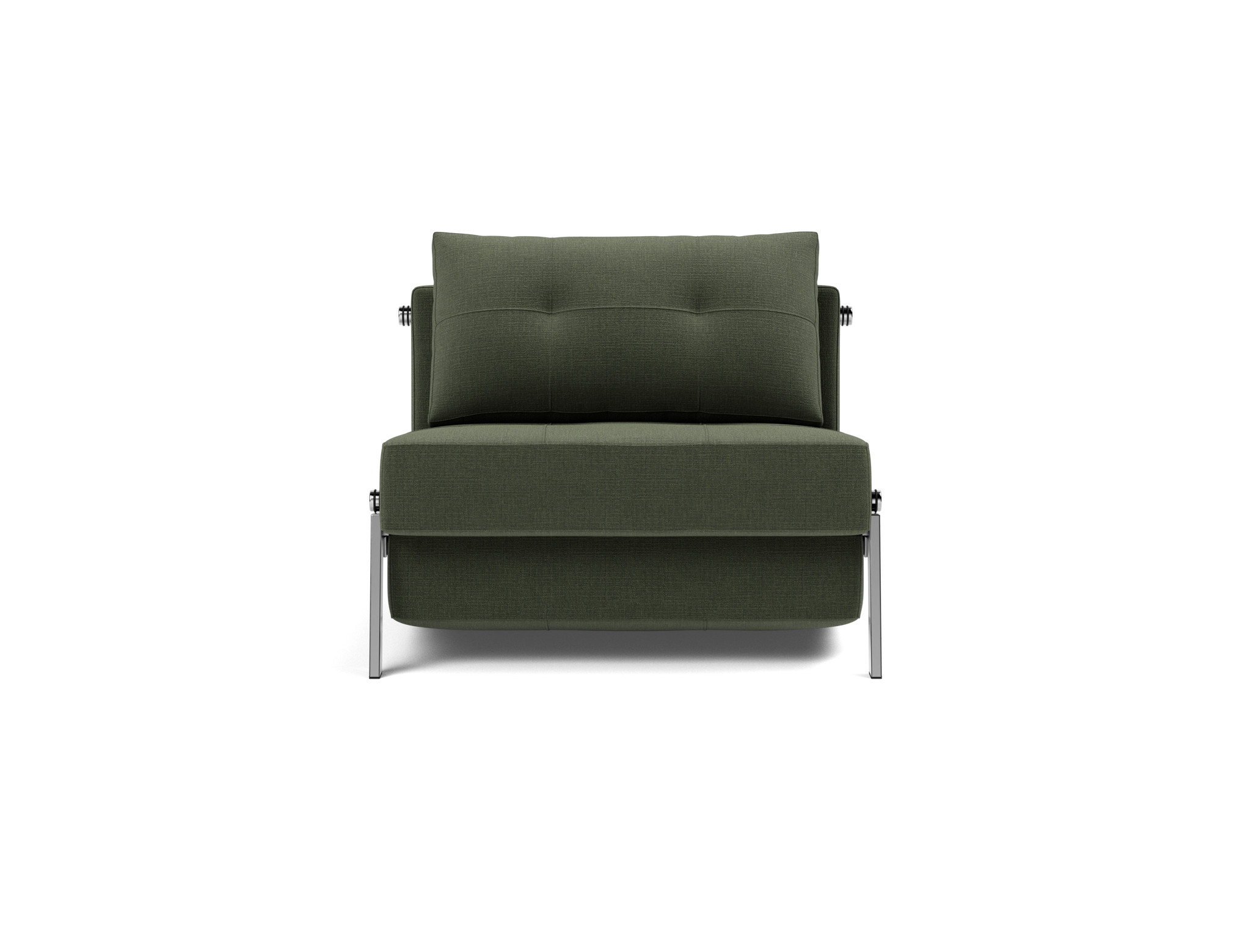 Schlafsessel Cubed 90 Chenille Esina 413-Olive-Green Beine Chrom