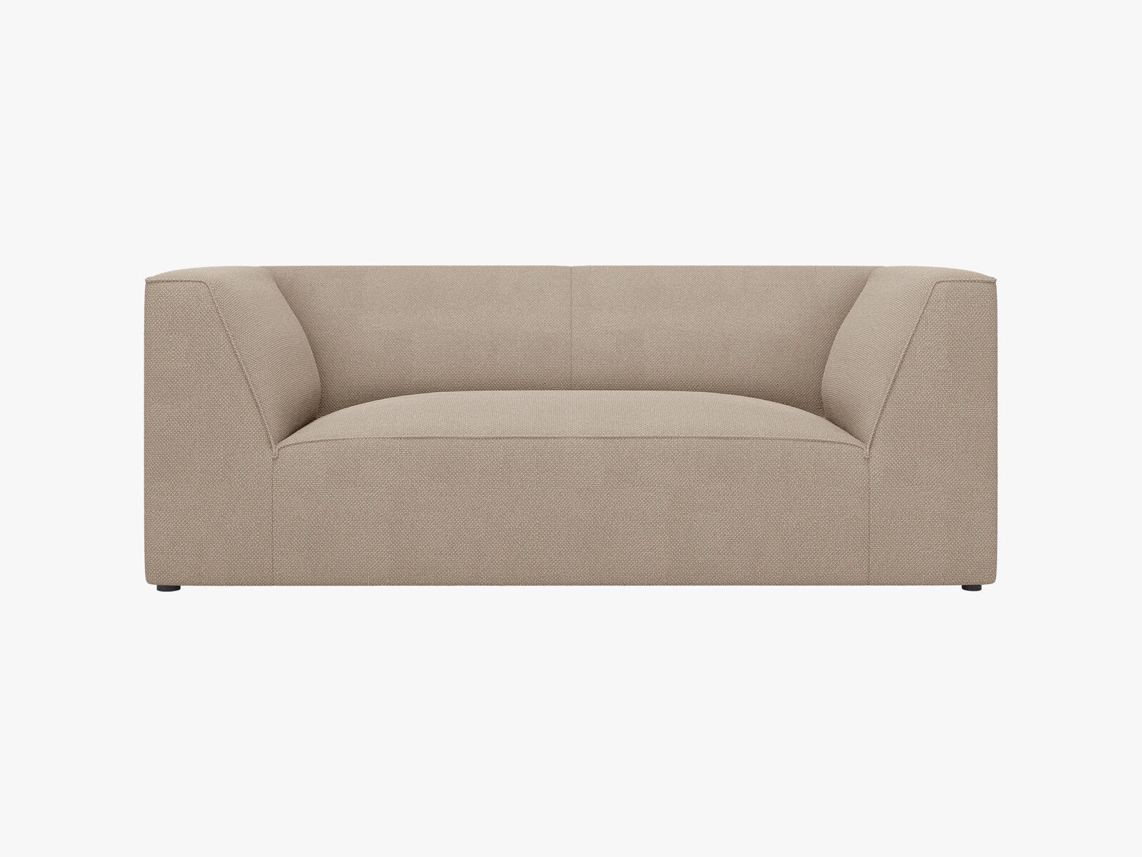 Micadoni Sofa Ruby 2-Sitzer Strukturierter Stoff Ottawa Dunkelbeige