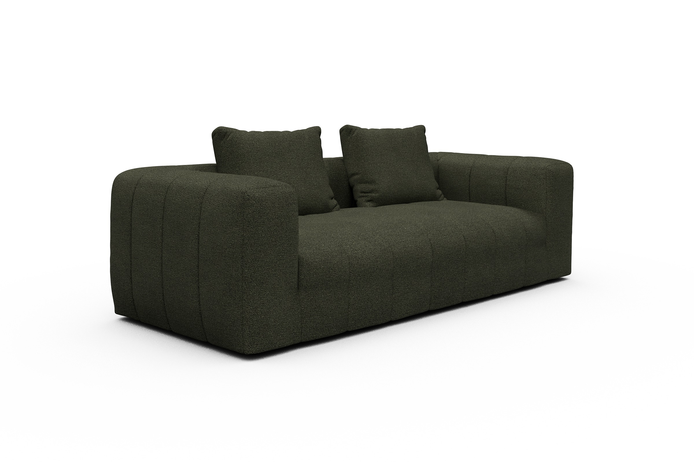 Sofa Hugo 3-Sitzer Boucle-Forest-Green