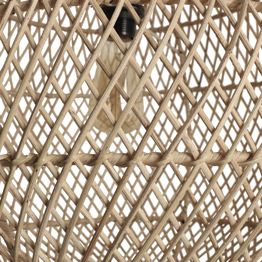 Raw Materials Maze Tropfen-Rattan-Hängelampe natur Ø 45x65cm