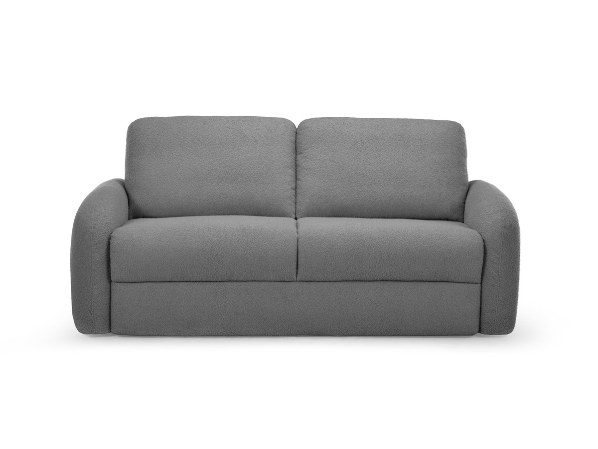 Bobochic Kenan Schlafsofa 3-Sitzer Bouclé-Stoff Dunkelgrau, Liegefläche 140 × 196 cm